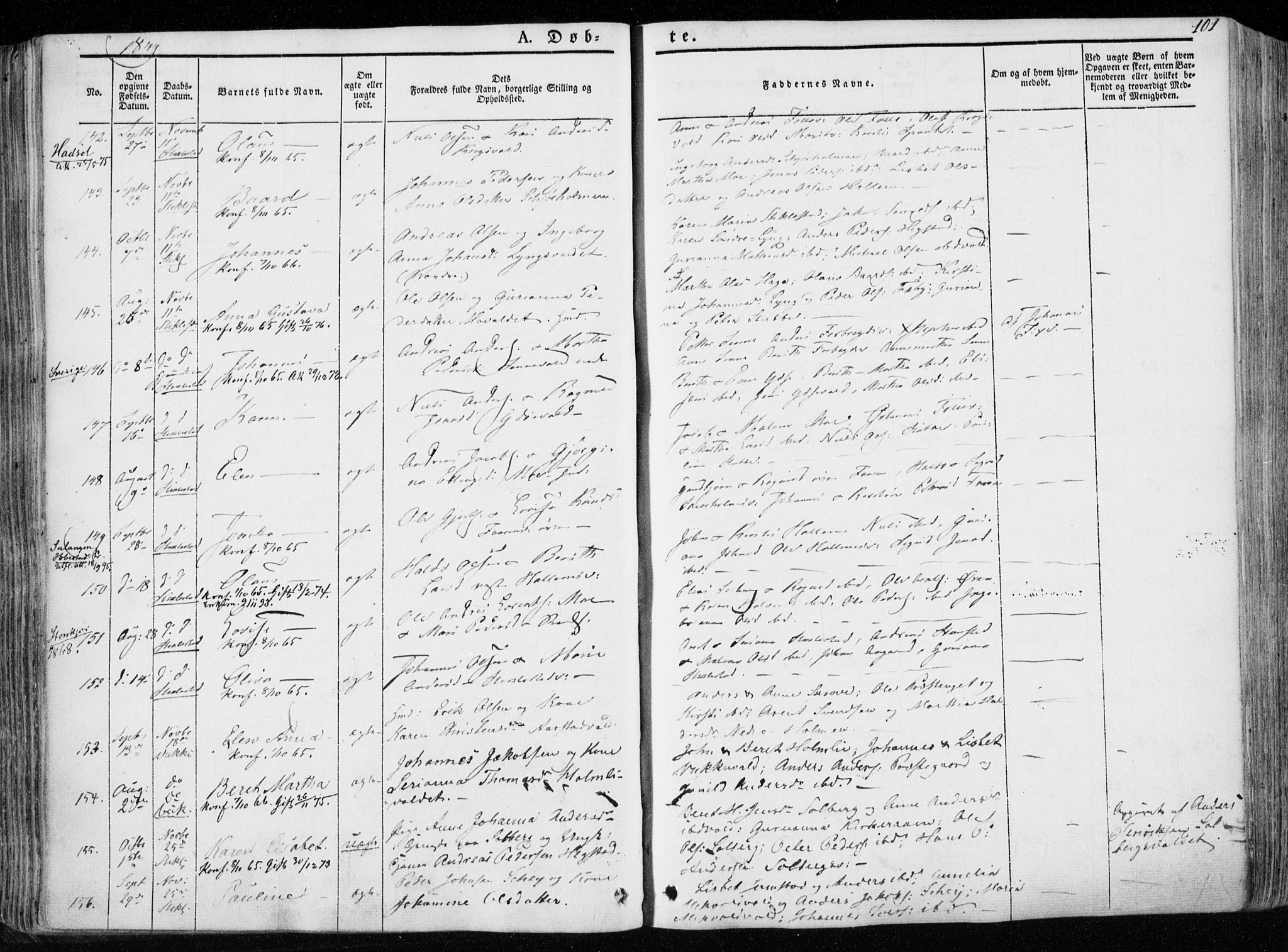 Ministerialprotokoller, klokkerbøker og fødselsregistre - Nord-Trøndelag, SAT/A-1458/723/L0239: Parish register (official) no. 723A08, 1841-1851, p. 101
