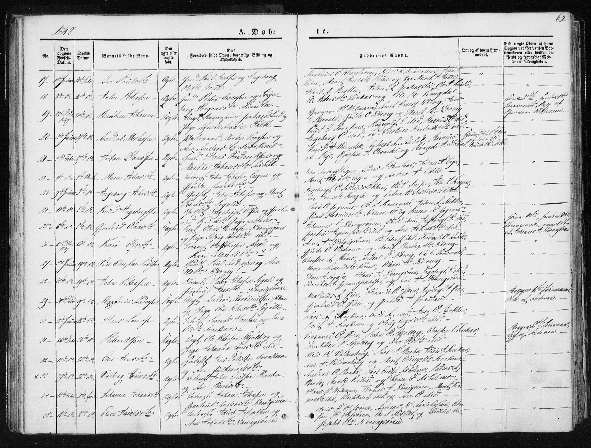 Ministerialprotokoller, klokkerbøker og fødselsregistre - Sør-Trøndelag, AV/SAT-A-1456/668/L0805: Parish register (official) no. 668A05, 1840-1853, p. 62