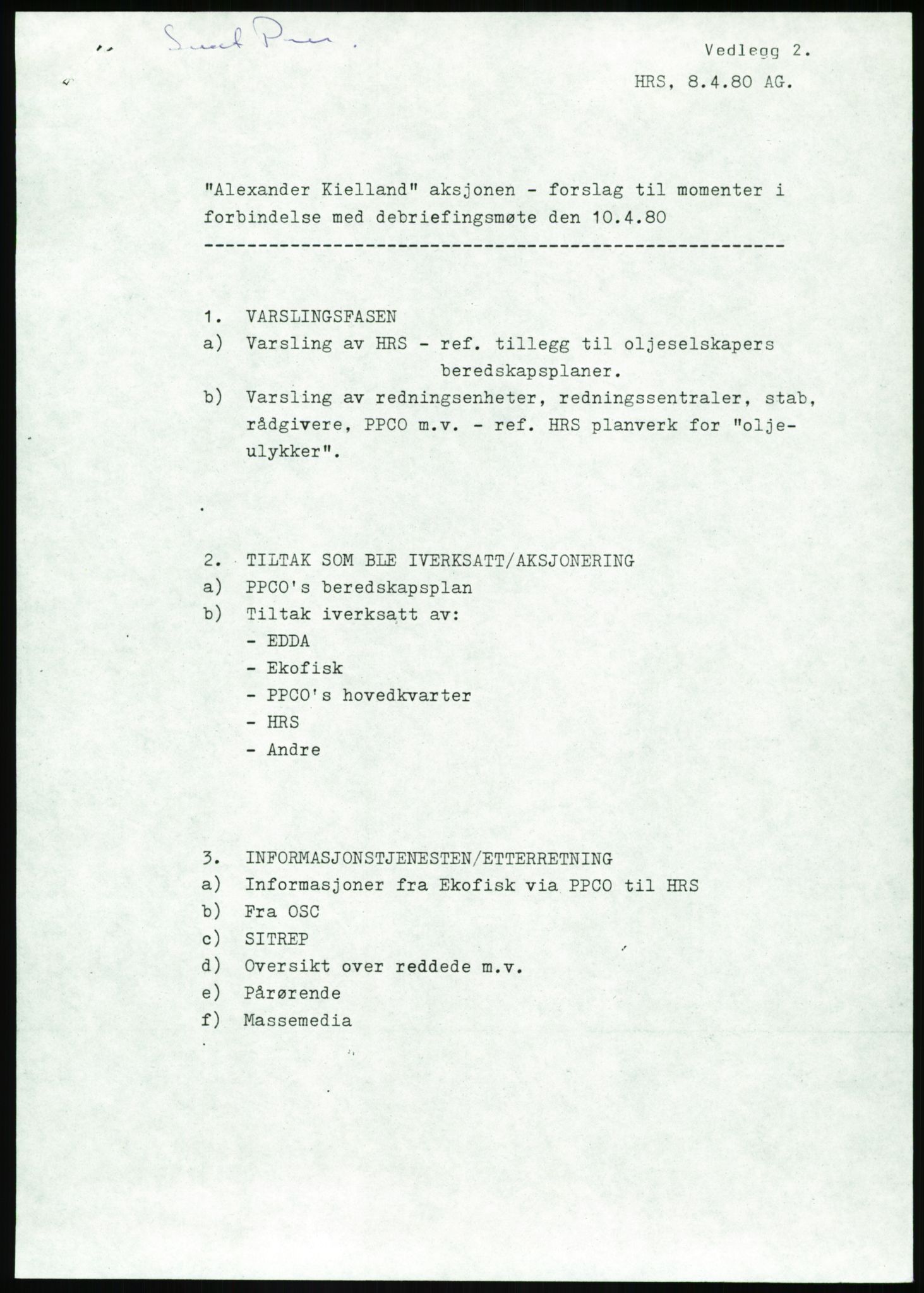 Justisdepartementet, Granskningskommisjonen ved Alexander Kielland-ulykken 27.3.1980, AV/RA-S-1165/D/L0017: P Hjelpefartøy (Doku.liste + P1-P6 av 6)/Q Hovedredningssentralen (Q0-Q27 av 27), 1980-1981, p. 570