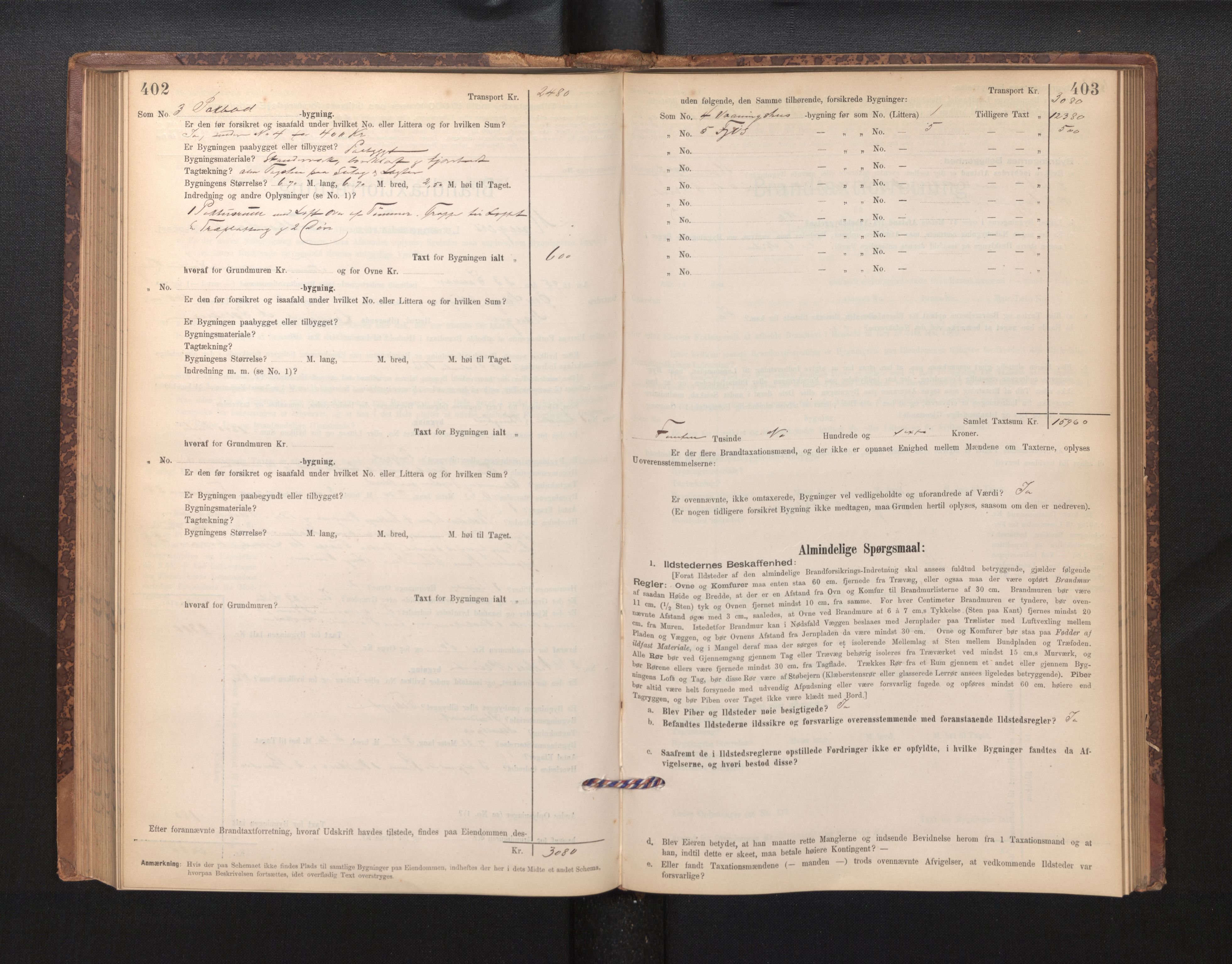 Lensmannen i Manger, SAB/A-33701/0012/L0004: Branntakstprotokoll, skjematakst, 1894-1952, p. 402-403