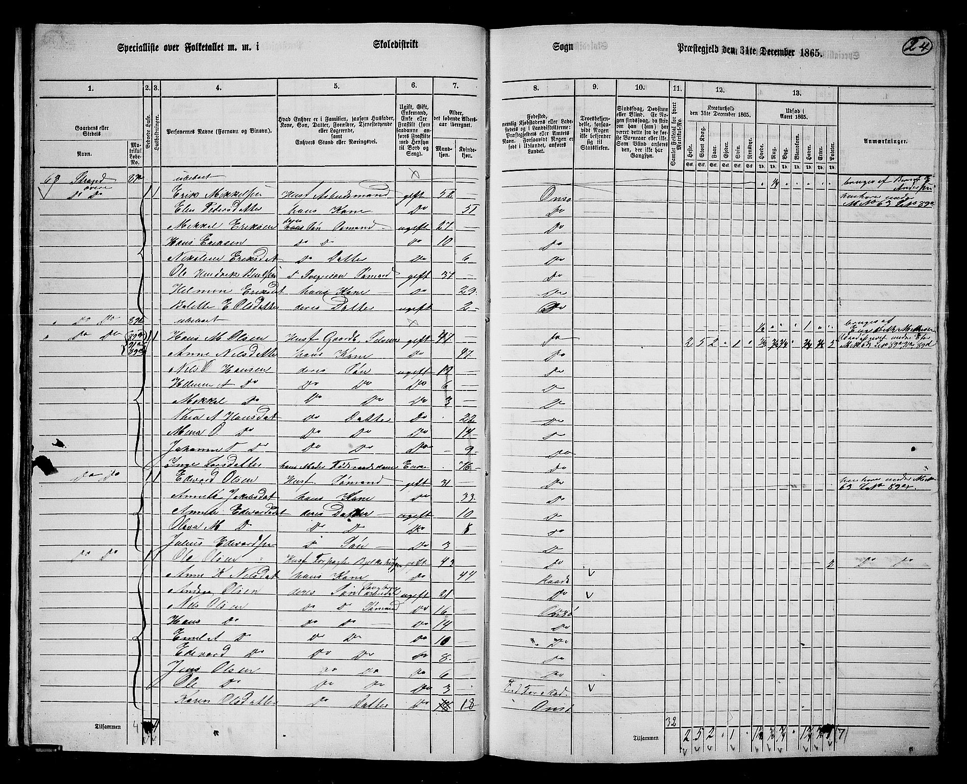 RA, 1865 census for Onsøy, 1865, p. 28