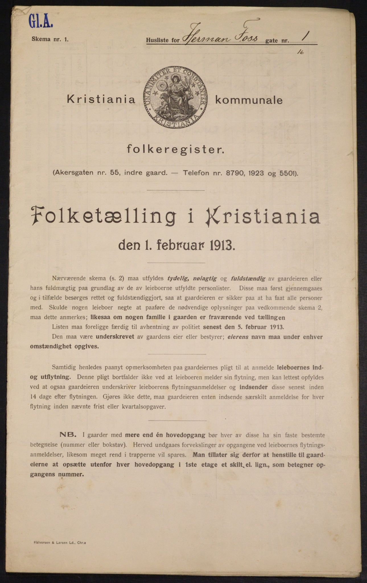 OBA, Municipal Census 1913 for Kristiania, 1913, p. 38368