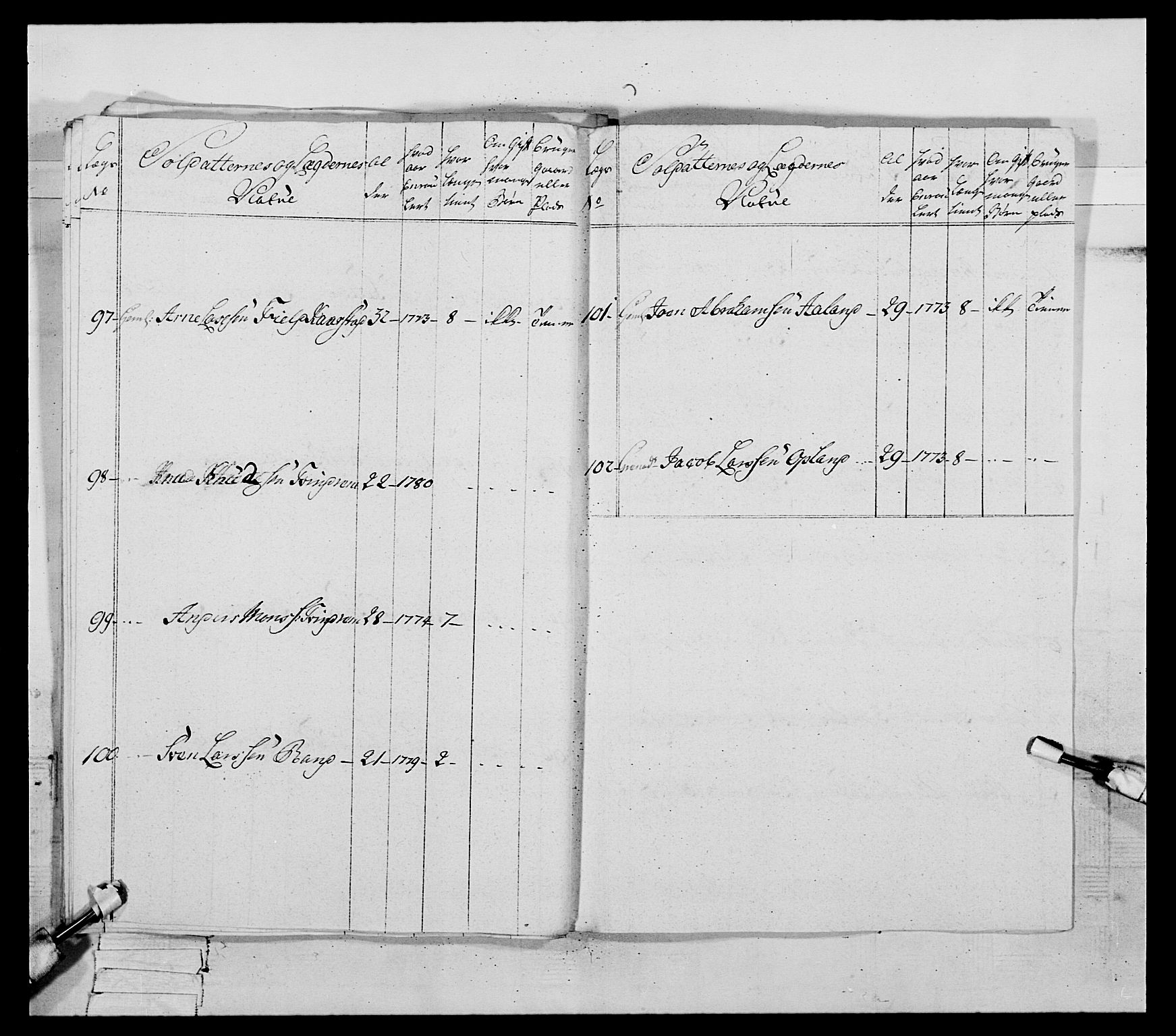 Generalitets- og kommissariatskollegiet, Det kongelige norske kommissariatskollegium, AV/RA-EA-5420/E/Eh/L0090: 1. Bergenhusiske nasjonale infanteriregiment, 1774-1780, p. 465