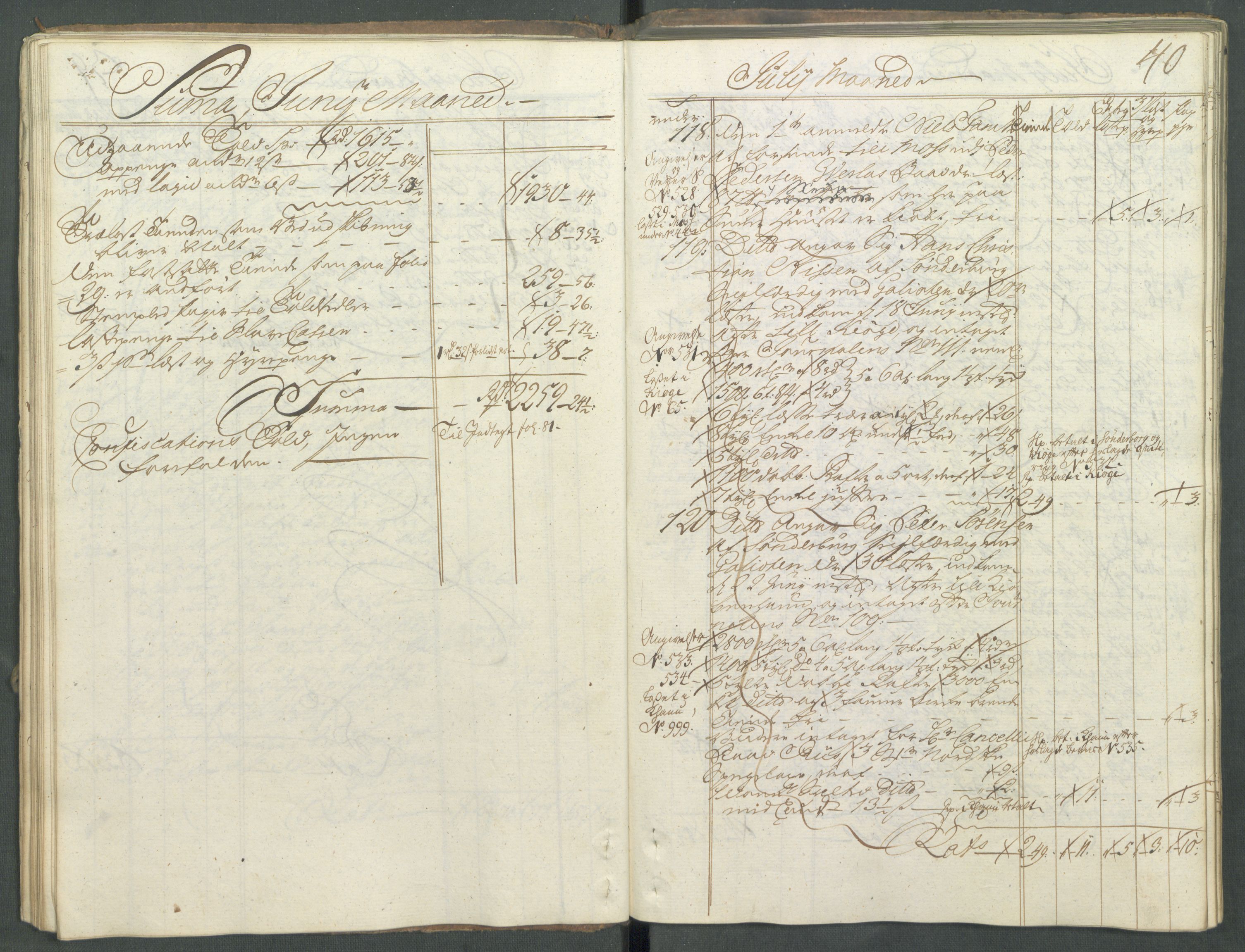 Generaltollkammeret, tollregnskaper, AV/RA-EA-5490/R01/L0029/0001: Tollregnskaper Fredrikshald / Utgående hovedtollbok, 1756, p. 39b-40a