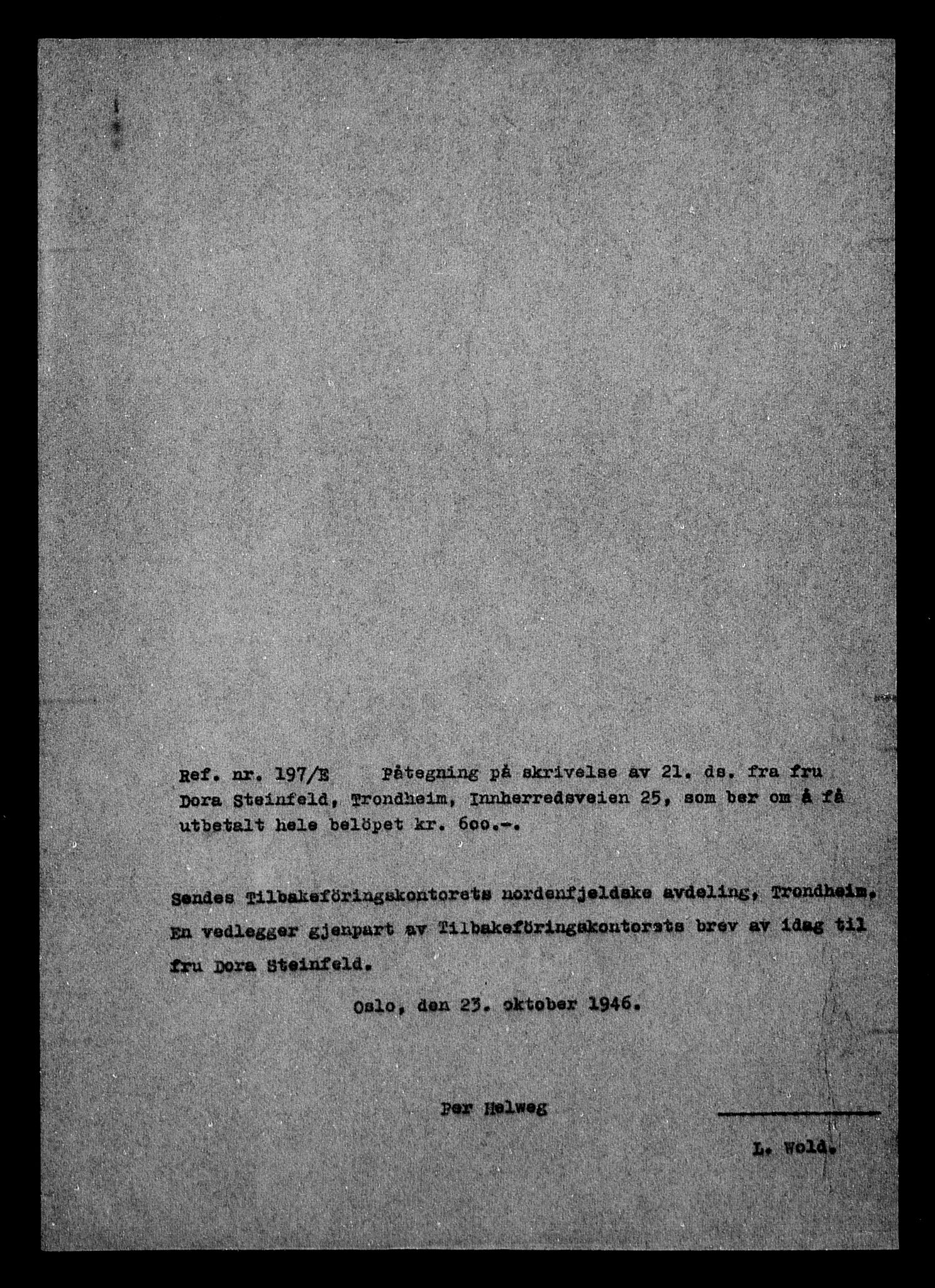 Justisdepartementet, Tilbakeføringskontoret for inndratte formuer, AV/RA-S-1564/H/Hc/Hca/L0908: --, 1945-1947, p. 275