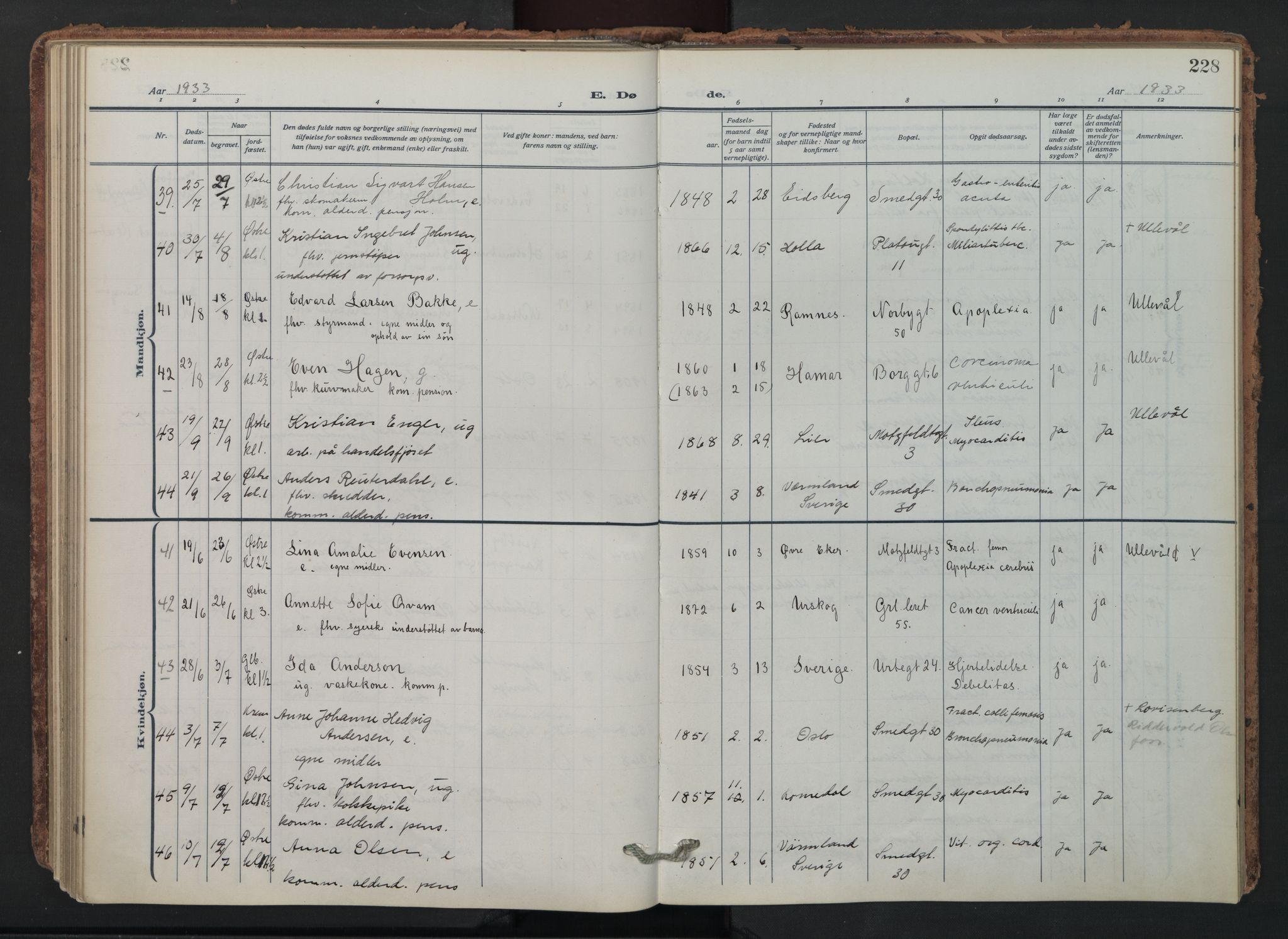 Grønland prestekontor Kirkebøker, SAO/A-10848/F/Fa/L0019: Parish register (official) no. 19, 1918-1938, p. 228