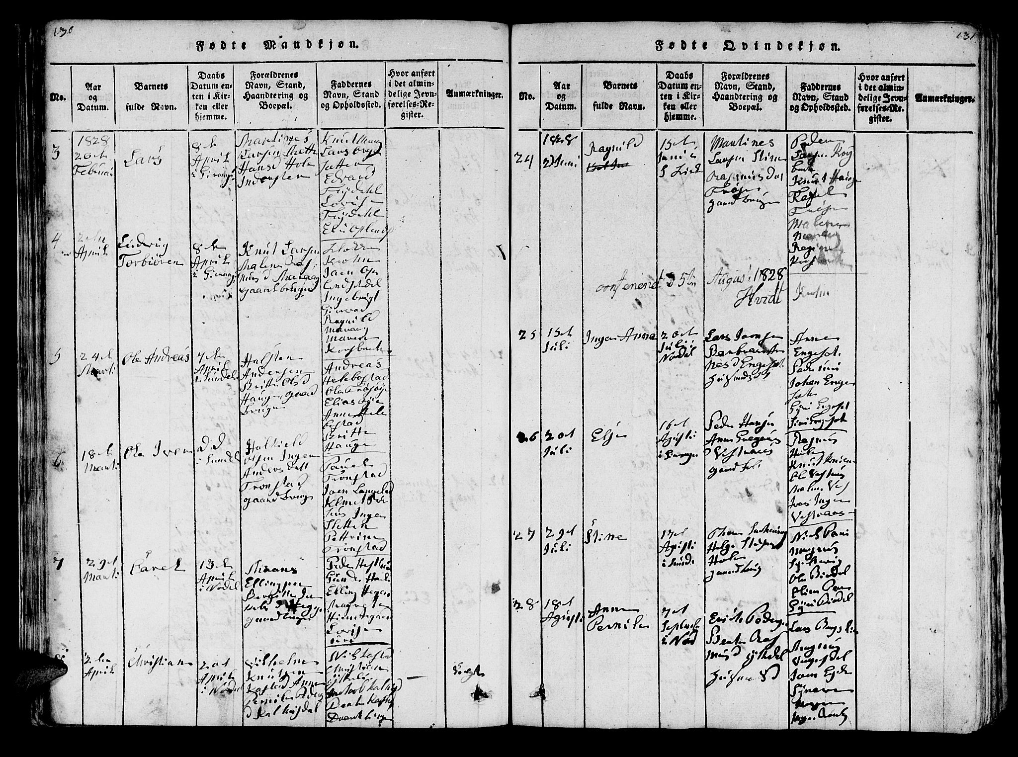 Ministerialprotokoller, klokkerbøker og fødselsregistre - Møre og Romsdal, SAT/A-1454/519/L0246: Parish register (official) no. 519A05, 1817-1834, p. 130-131