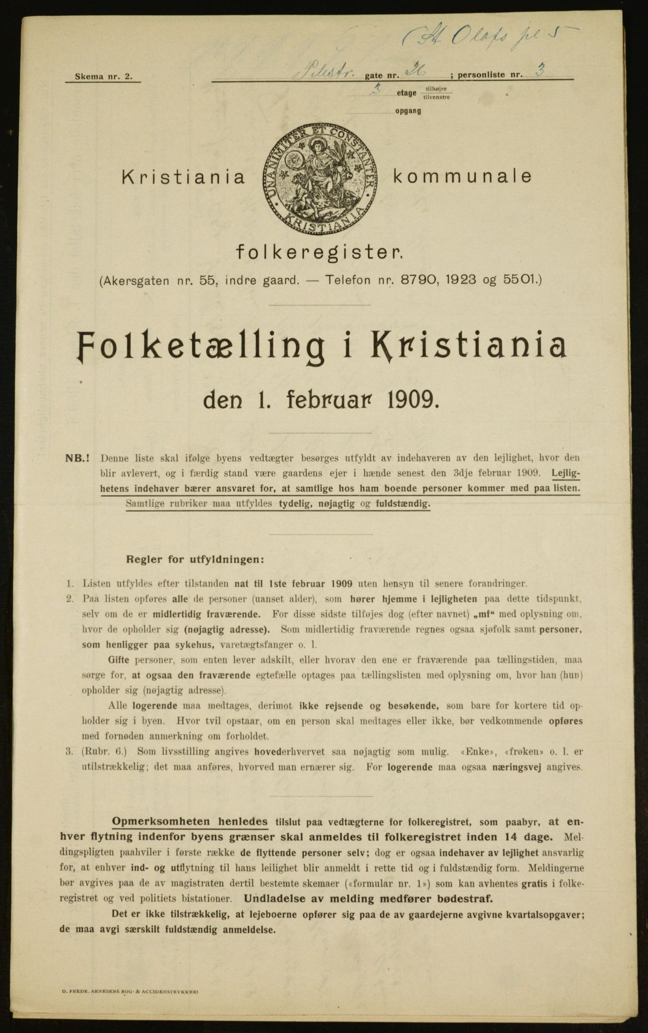 OBA, Municipal Census 1909 for Kristiania, 1909, p. 80378