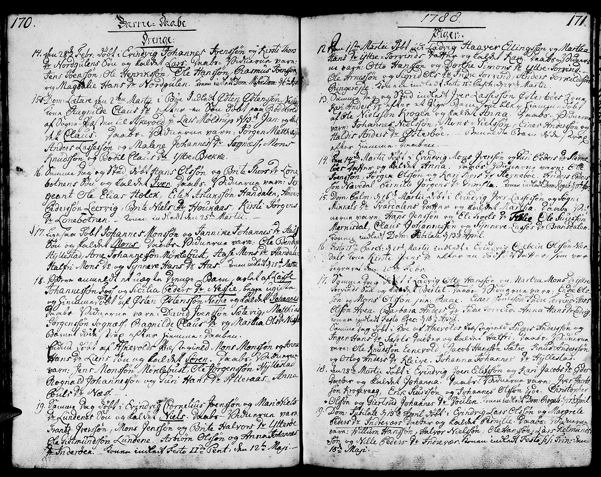 Gulen sokneprestembete, SAB/A-80201/H/Haa/Haaa/L0015: Parish register (official) no. A 15, 1788-1798, p. 170-171