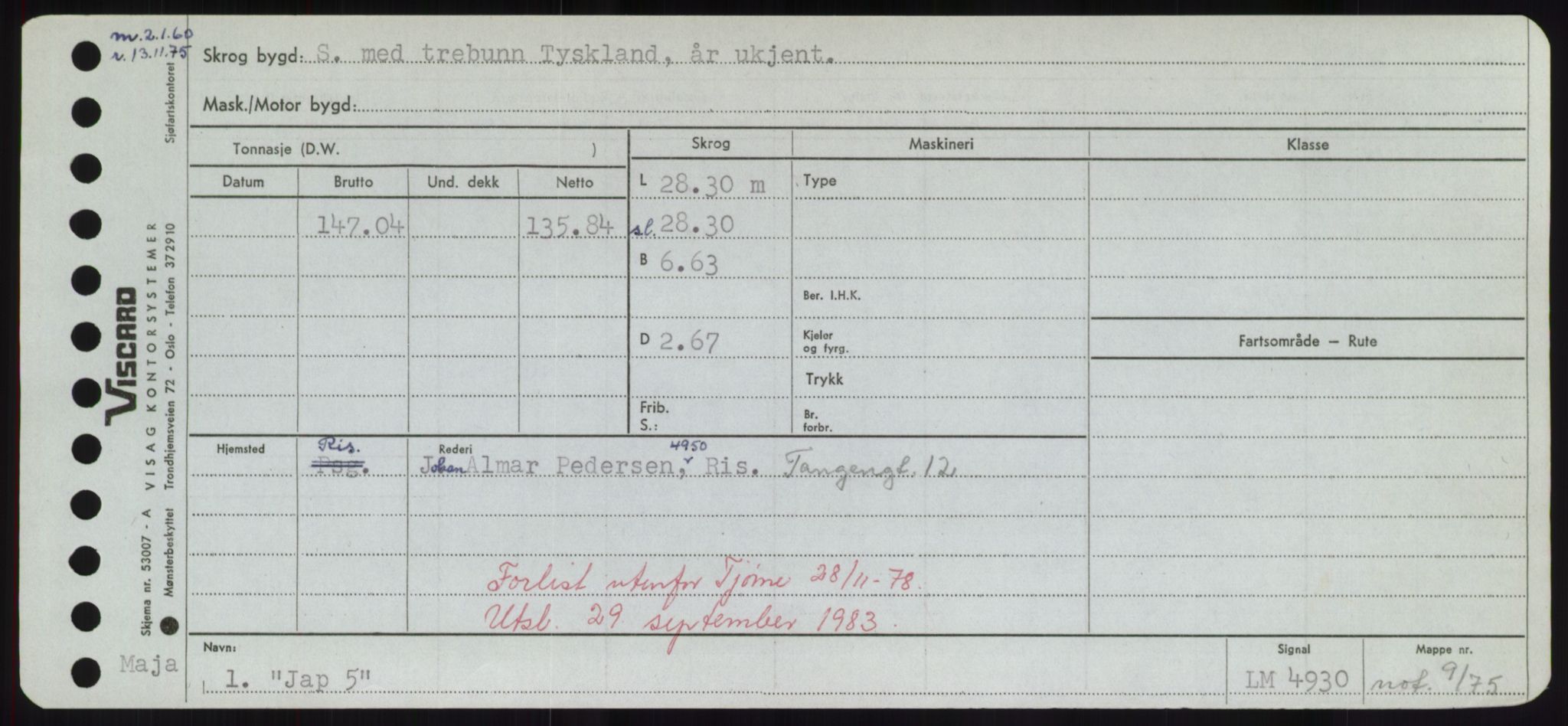 Sjøfartsdirektoratet med forløpere, Skipsmålingen, RA/S-1627/H/Hd/L0019: Fartøy, J, p. 183