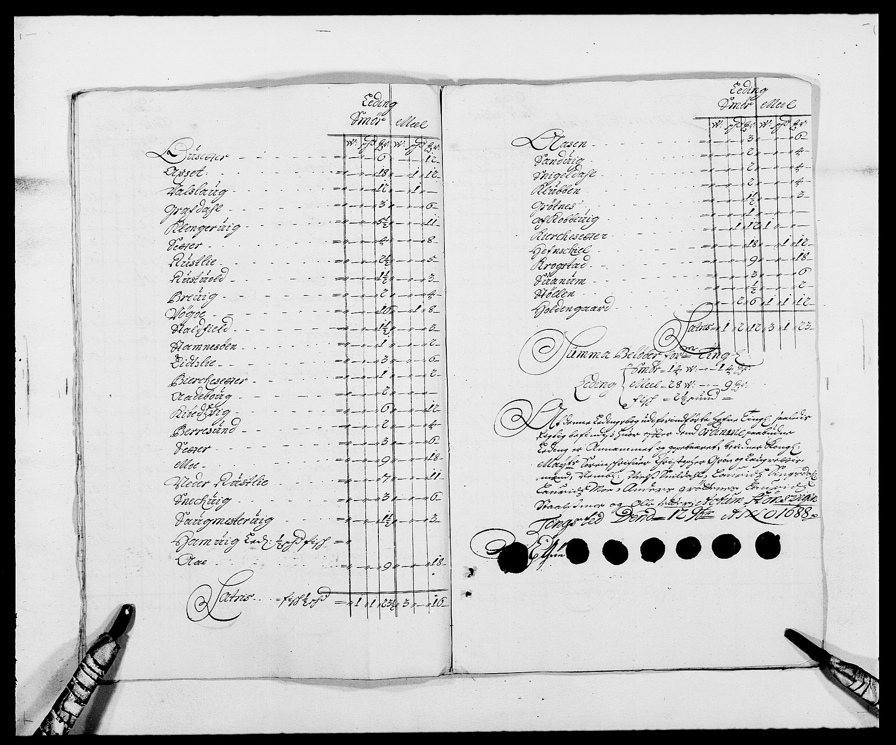 Rentekammeret inntil 1814, Reviderte regnskaper, Fogderegnskap, AV/RA-EA-4092/R57/L3846: Fogderegnskap Fosen, 1688, p. 144