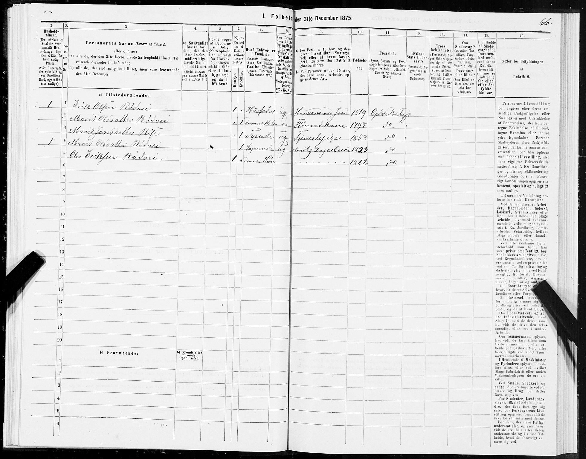 SAT, 1875 census for 1634P Oppdal, 1875, p. 6066