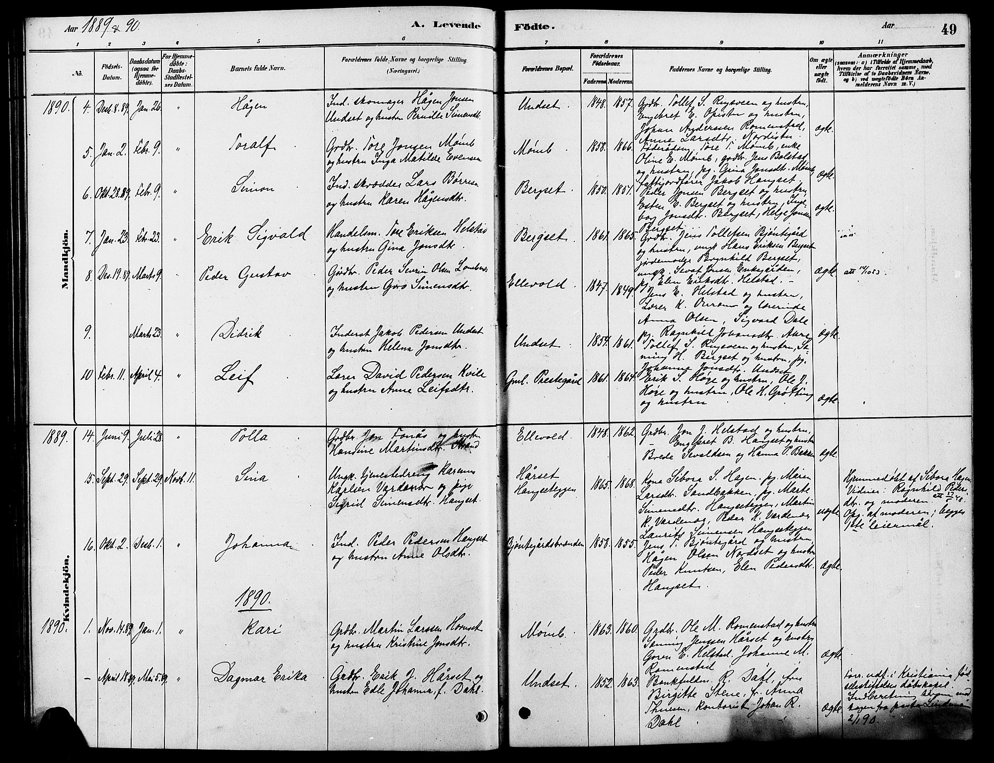 Rendalen prestekontor, SAH/PREST-054/H/Ha/Hab/L0003: Parish register (copy) no. 3, 1879-1904, p. 49