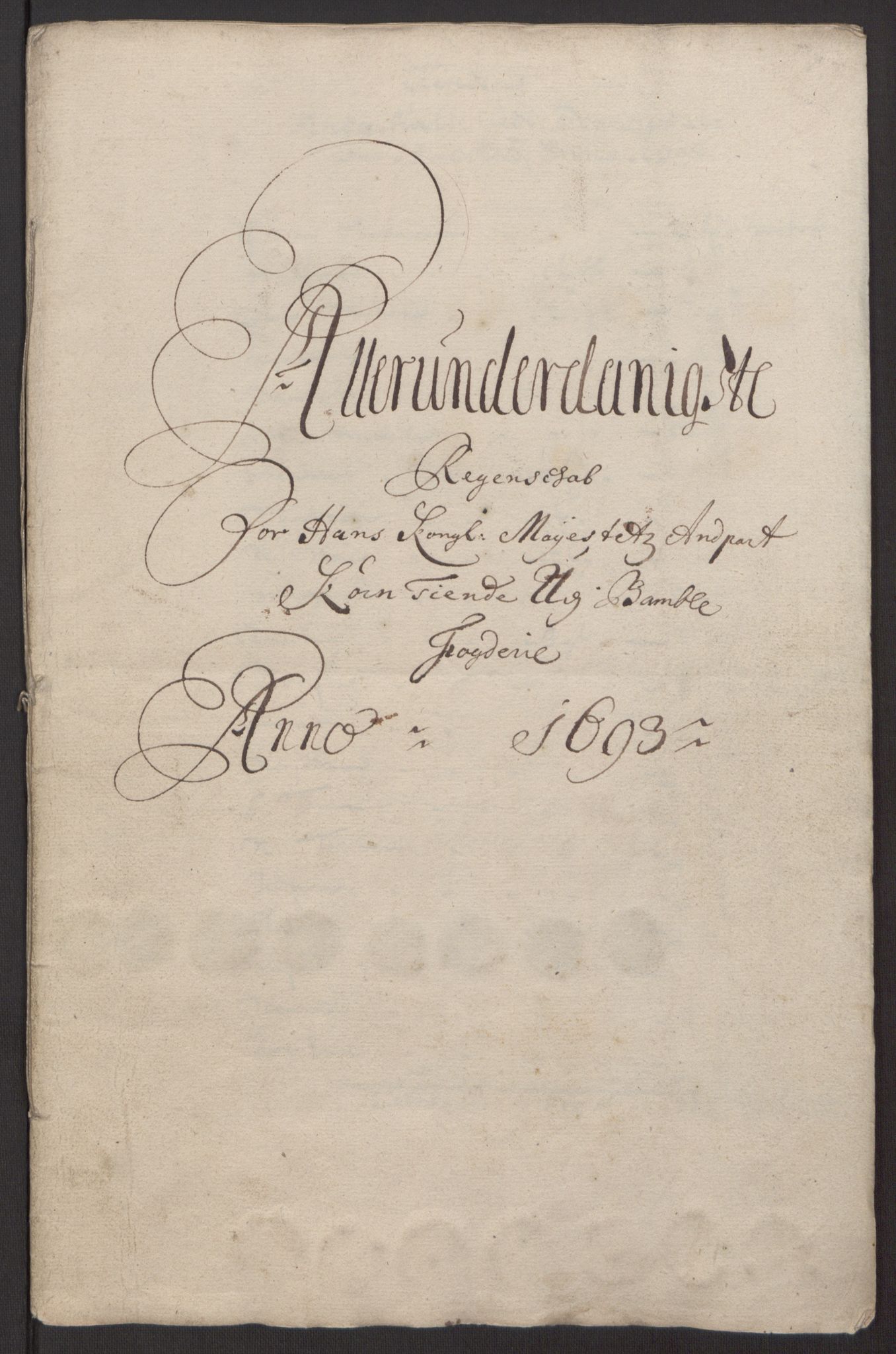 Rentekammeret inntil 1814, Reviderte regnskaper, Fogderegnskap, RA/EA-4092/R34/L2052: Fogderegnskap Bamble, 1692-1693, p. 304