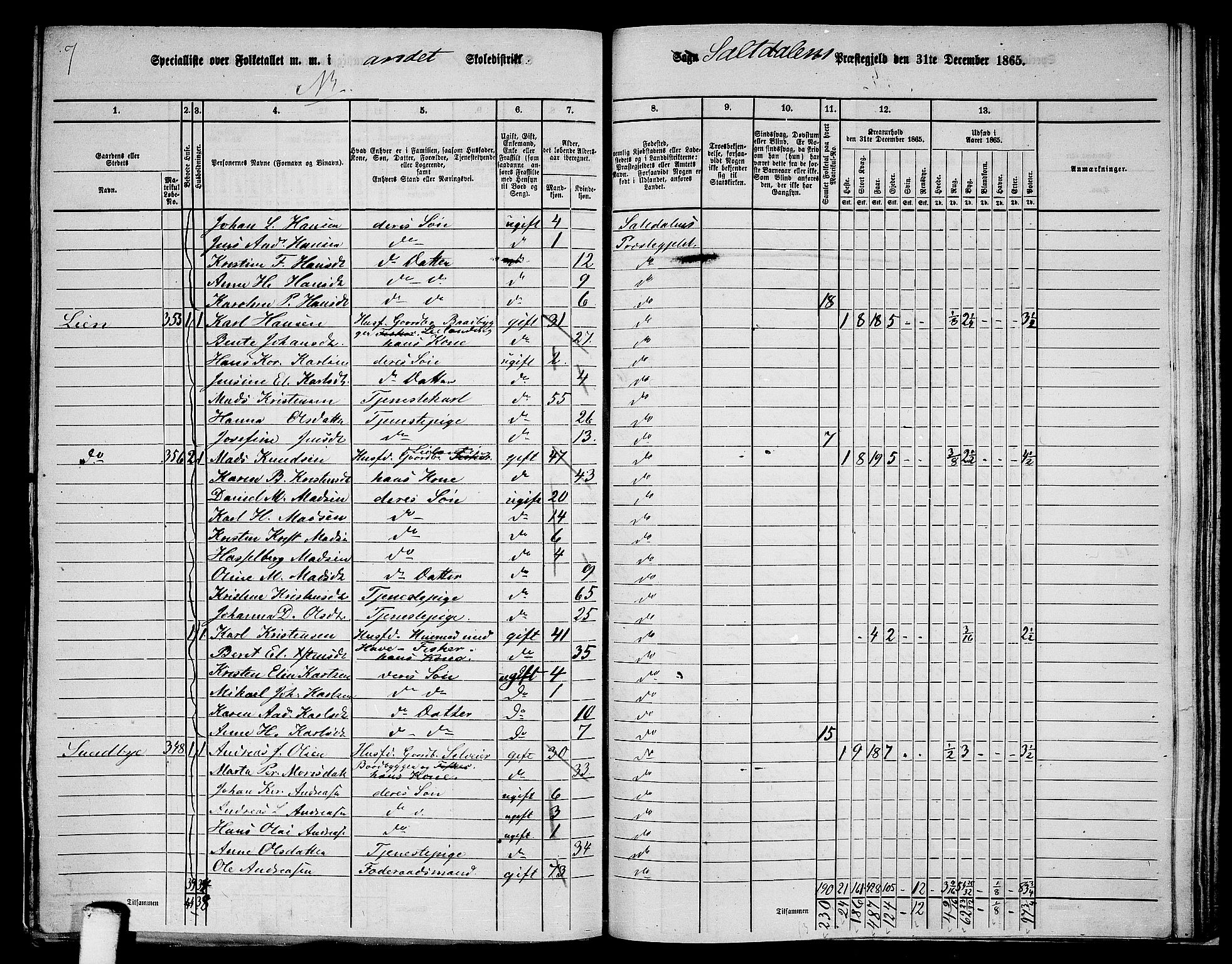 RA, 1865 census for Saltdal, 1865, p. 35