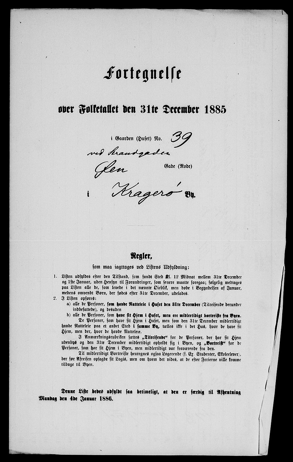 SAKO, 1885 census for 0801 Kragerø, 1885, p. 537