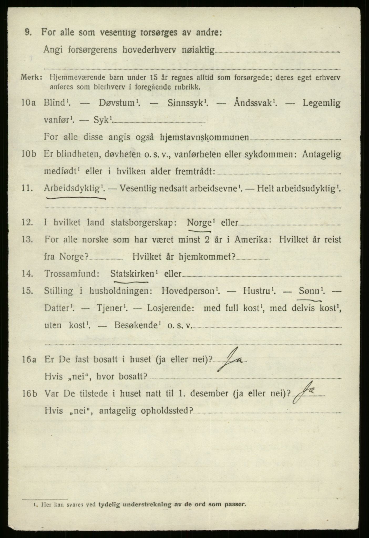 SAB, 1920 census for Gloppen, 1920, p. 3323