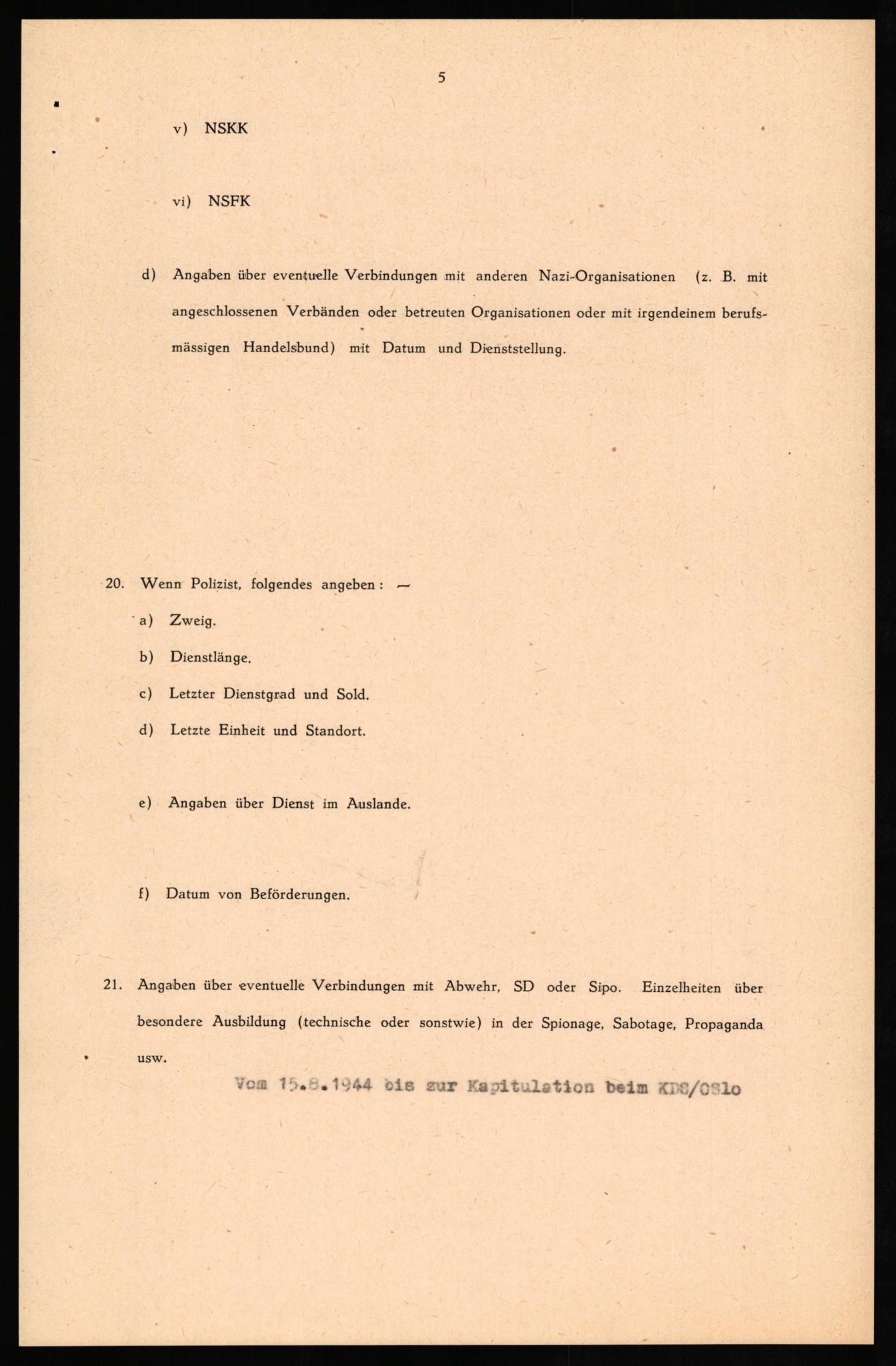 Forsvaret, Forsvarets overkommando II, AV/RA-RAFA-3915/D/Db/L0027: CI Questionaires. Tyske okkupasjonsstyrker i Norge. Tyskere., 1945-1946, p. 383