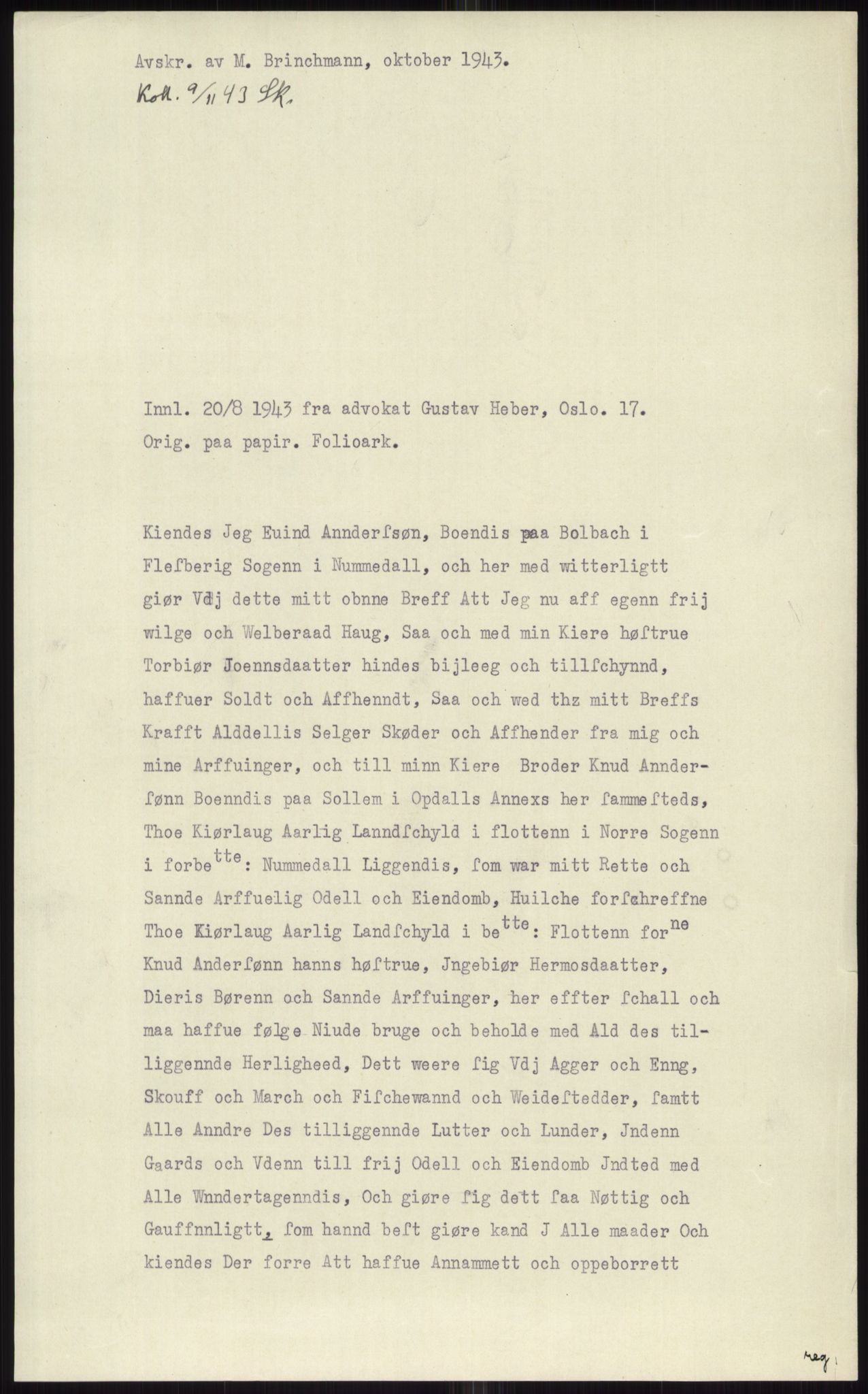 Samlinger til kildeutgivelse, Diplomavskriftsamlingen, AV/RA-EA-4053/H/Ha, p. 1952