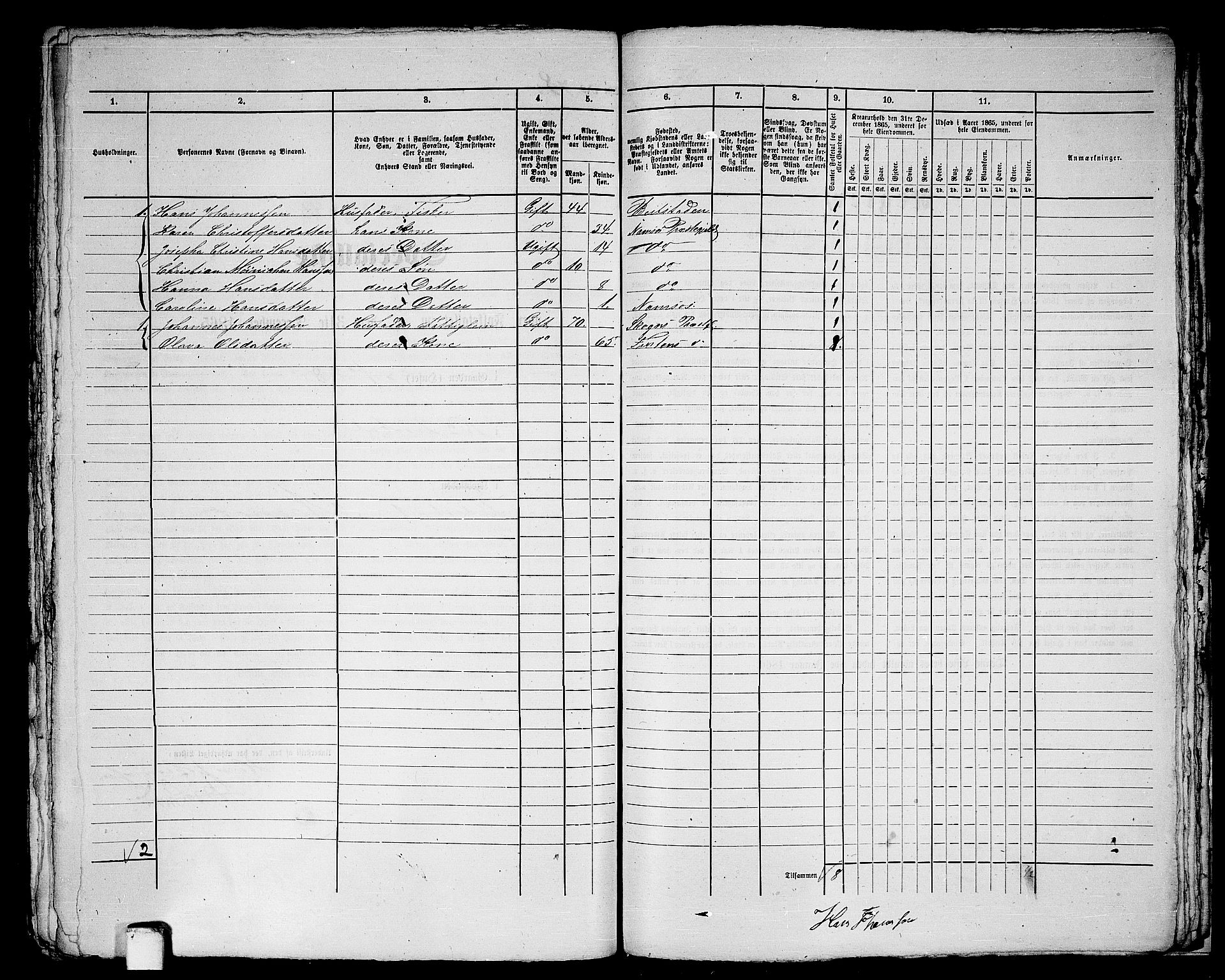 RA, 1865 census for Namsos/Namsos, 1865, p. 161