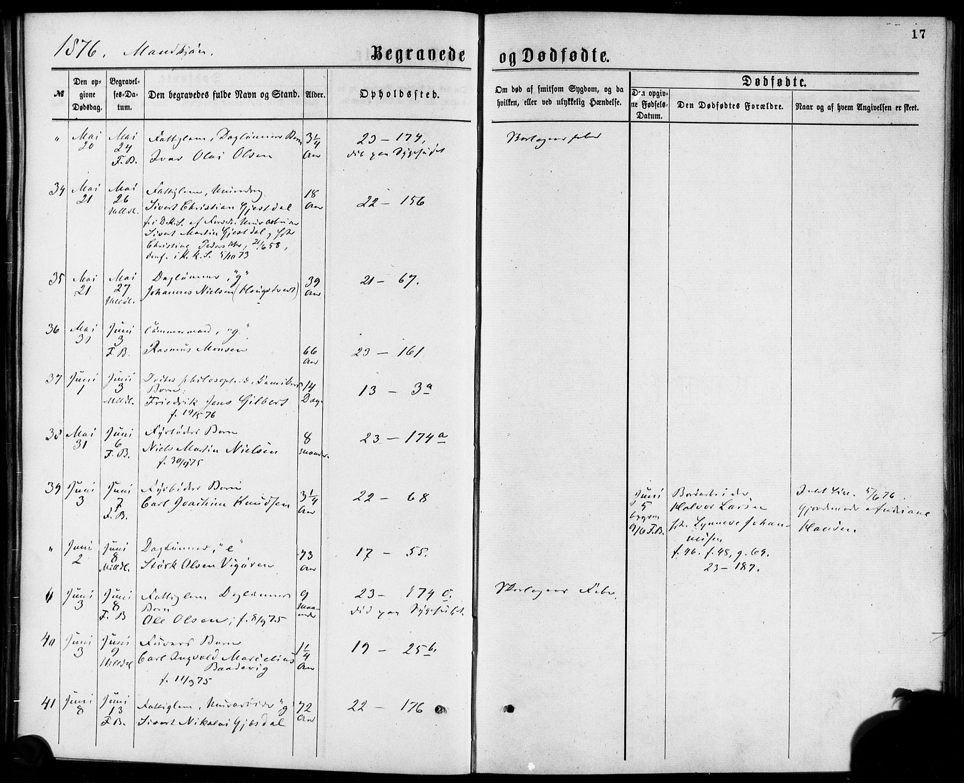 Korskirken sokneprestembete, AV/SAB-A-76101/H/Haa/L0046: Parish register (official) no. E 4, 1875-1883, p. 17