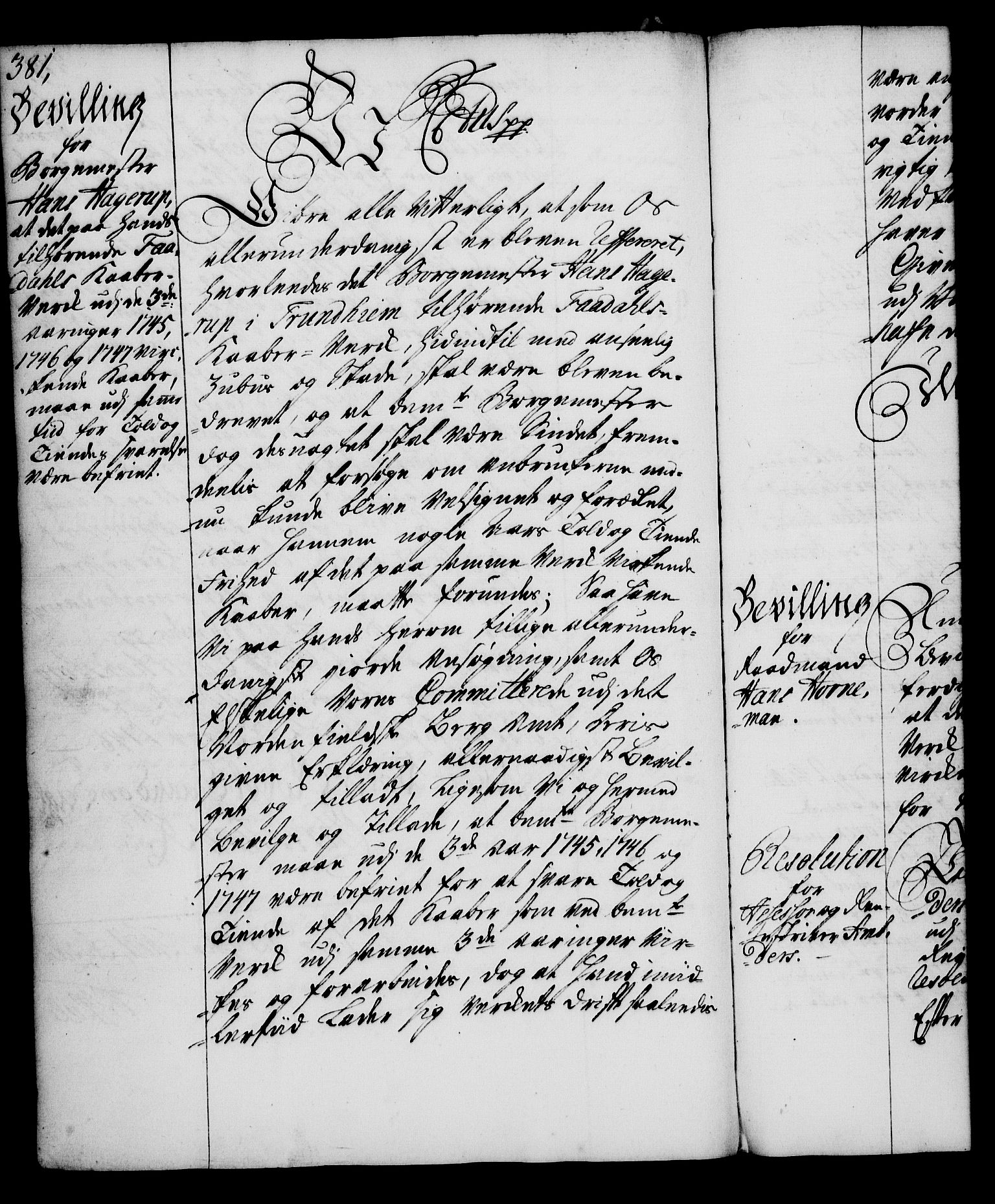 Rentekammeret, Kammerkanselliet, AV/RA-EA-3111/G/Gg/Gga/L0005: Norsk ekspedisjonsprotokoll med register (merket RK 53.5), 1741-1749, p. 381