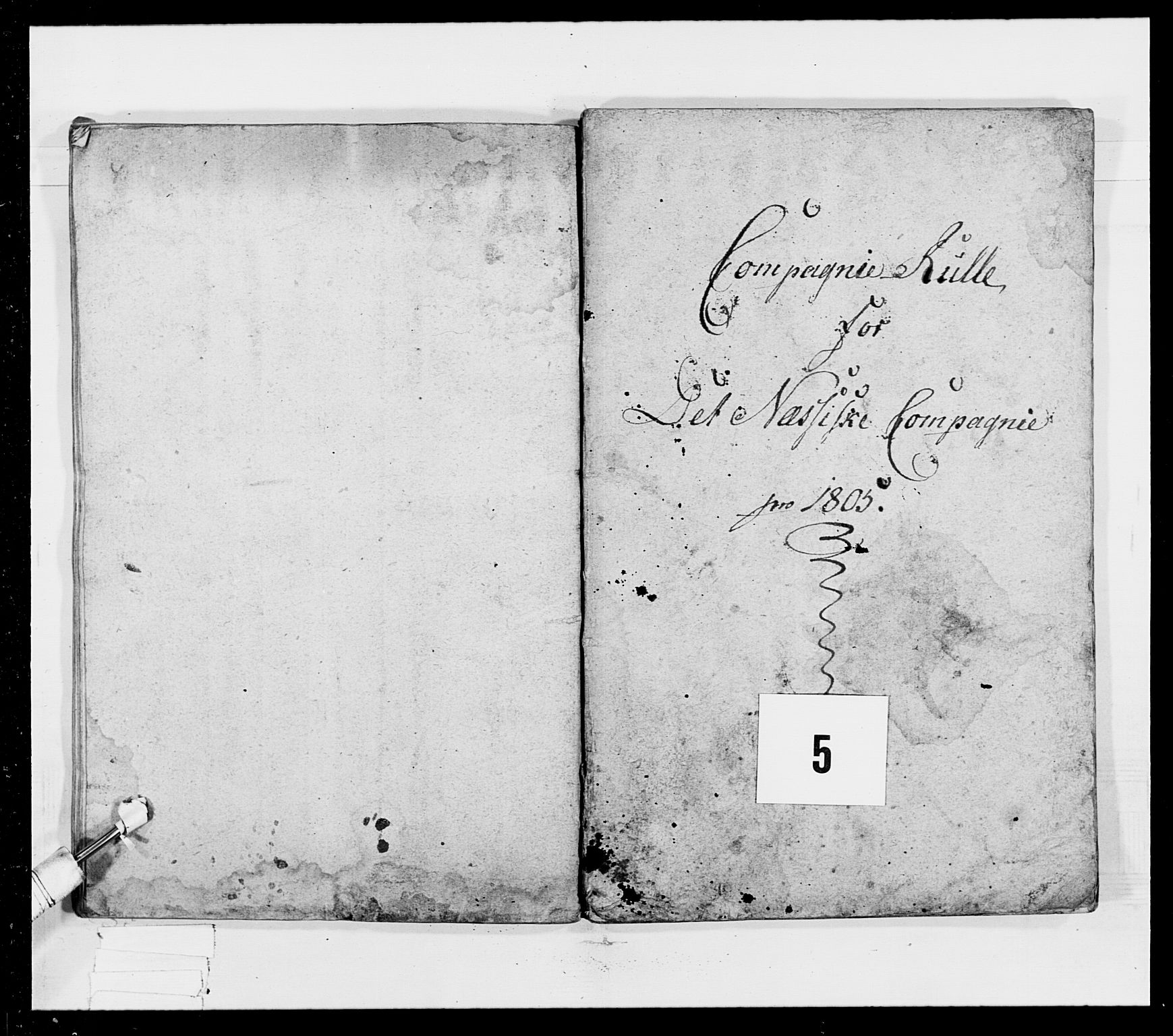 Generalitets- og kommissariatskollegiet, Det kongelige norske kommissariatskollegium, RA/EA-5420/E/Eh/L0023: Norske jegerkorps, 1805, p. 188