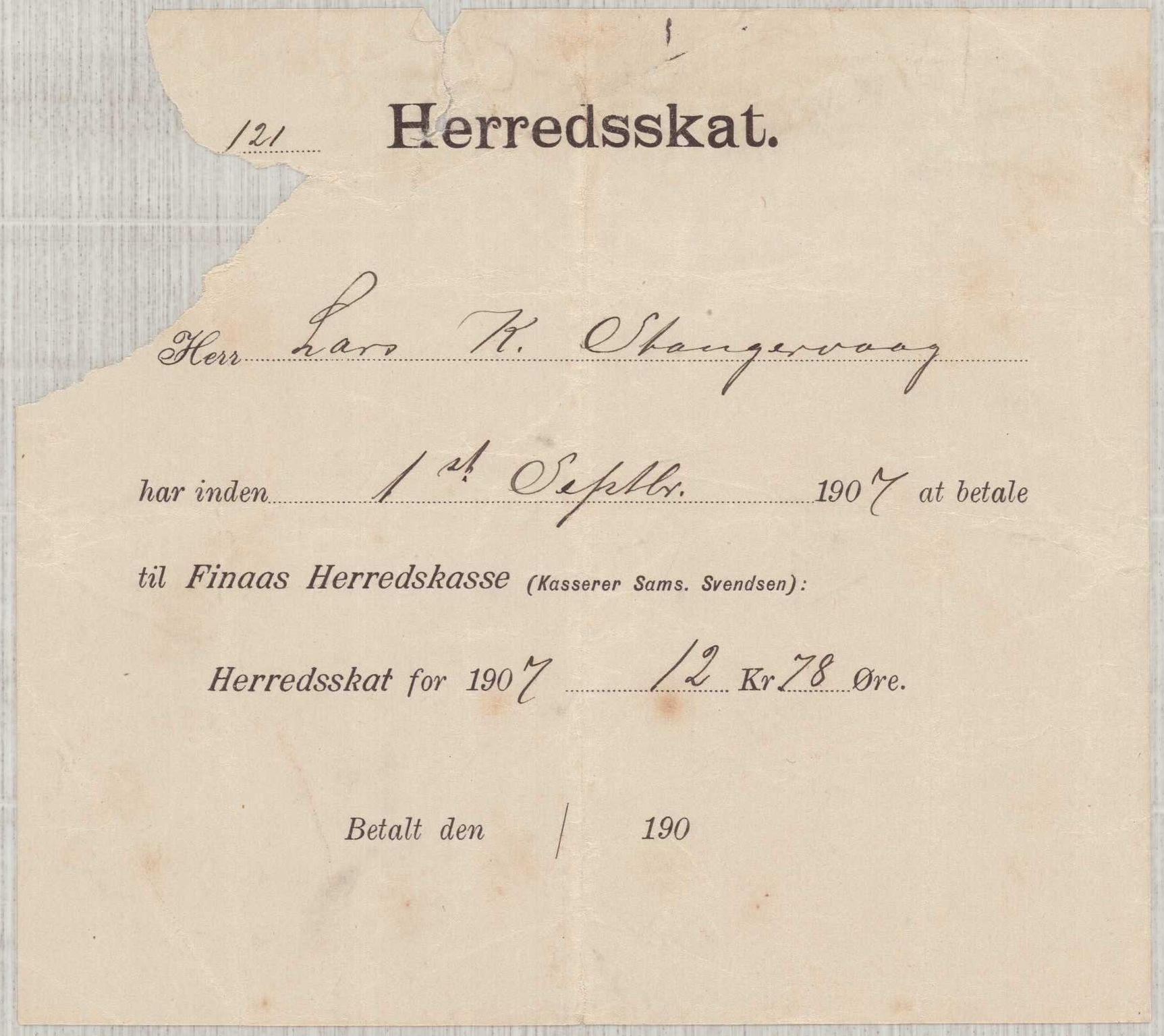 Finnaas kommune. Formannskapet, IKAH/1218a-021/E/Ea/L0002/0005: Rekneskap for veganlegg / Rekneskap for veganlegget Urangsvåg - Mælandsvåg, 1907-1909, p. 30