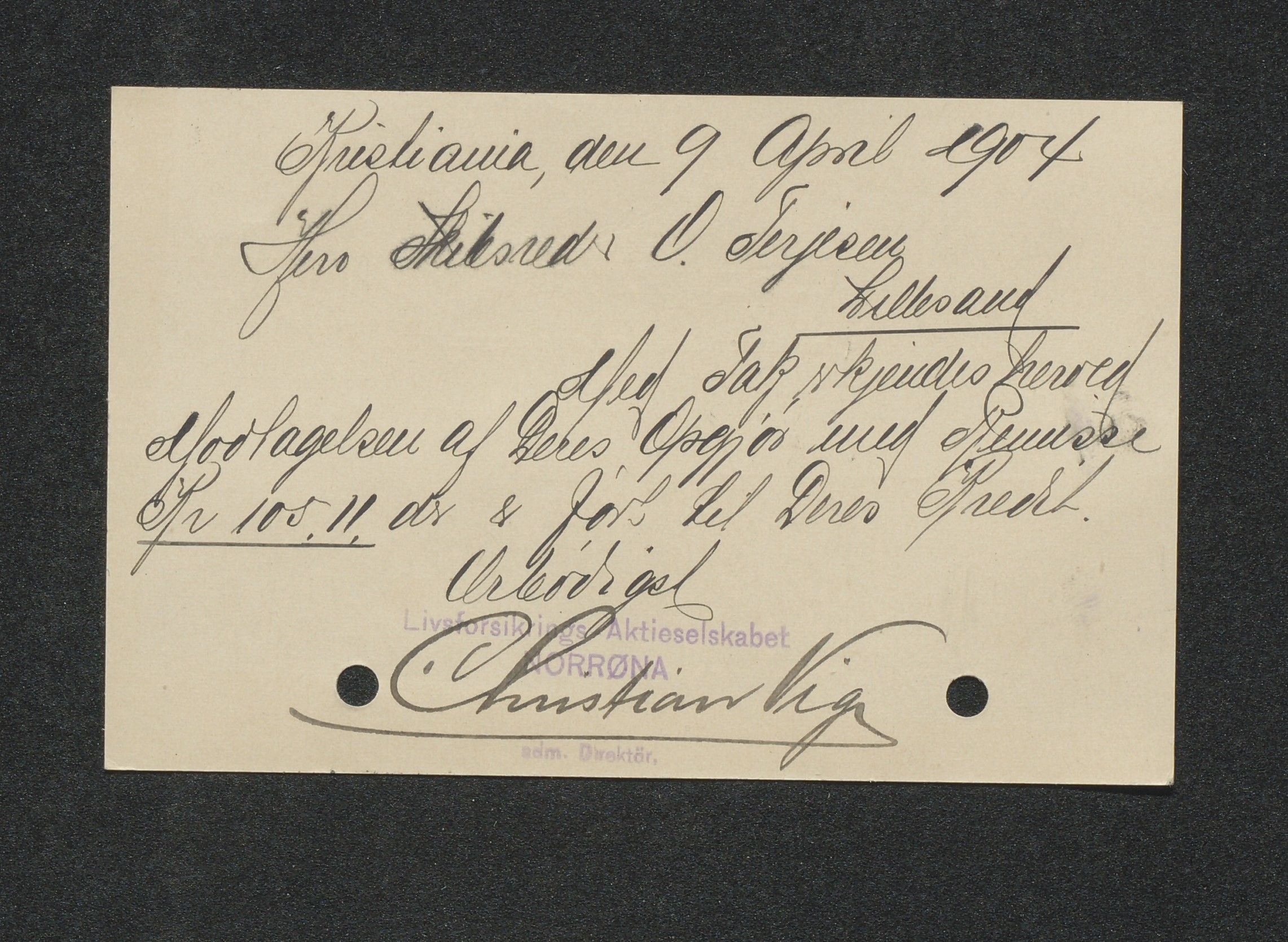 O. Terjesens rederi, AAKS/PA-2525/E/E01/L0013: Korrespondanse, 1904-1905
