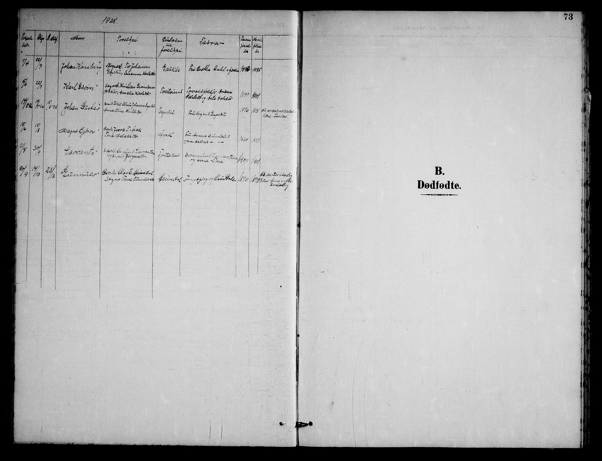 Nissedal kirkebøker, AV/SAKO-A-288/G/Gb/L0003: Parish register (copy) no. II 3, 1893-1928, p. 73
