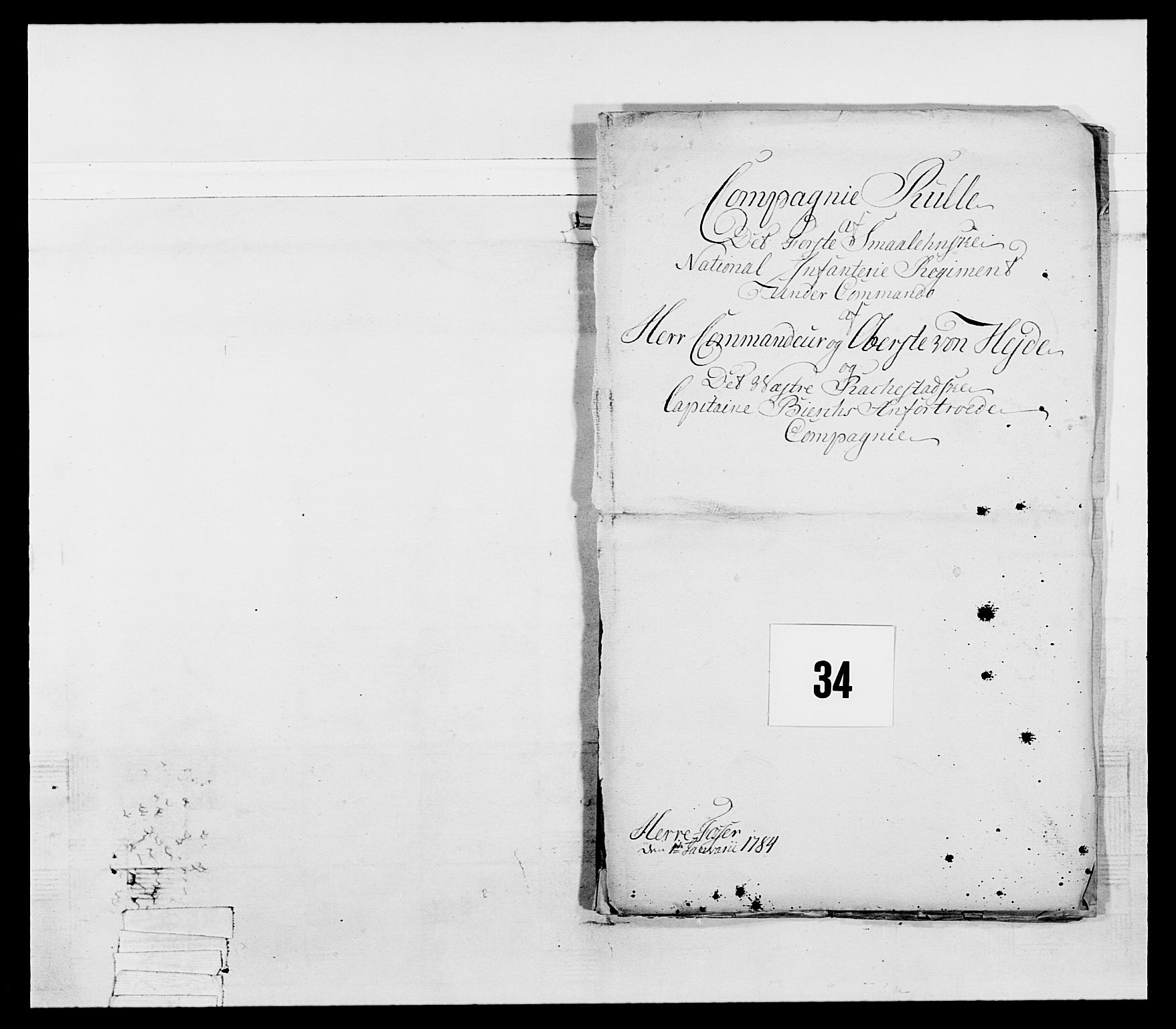 Generalitets- og kommissariatskollegiet, Det kongelige norske kommissariatskollegium, AV/RA-EA-5420/E/Eh/L0052: 1. Smålenske nasjonale infanteriregiment, 1774-1789, p. 203