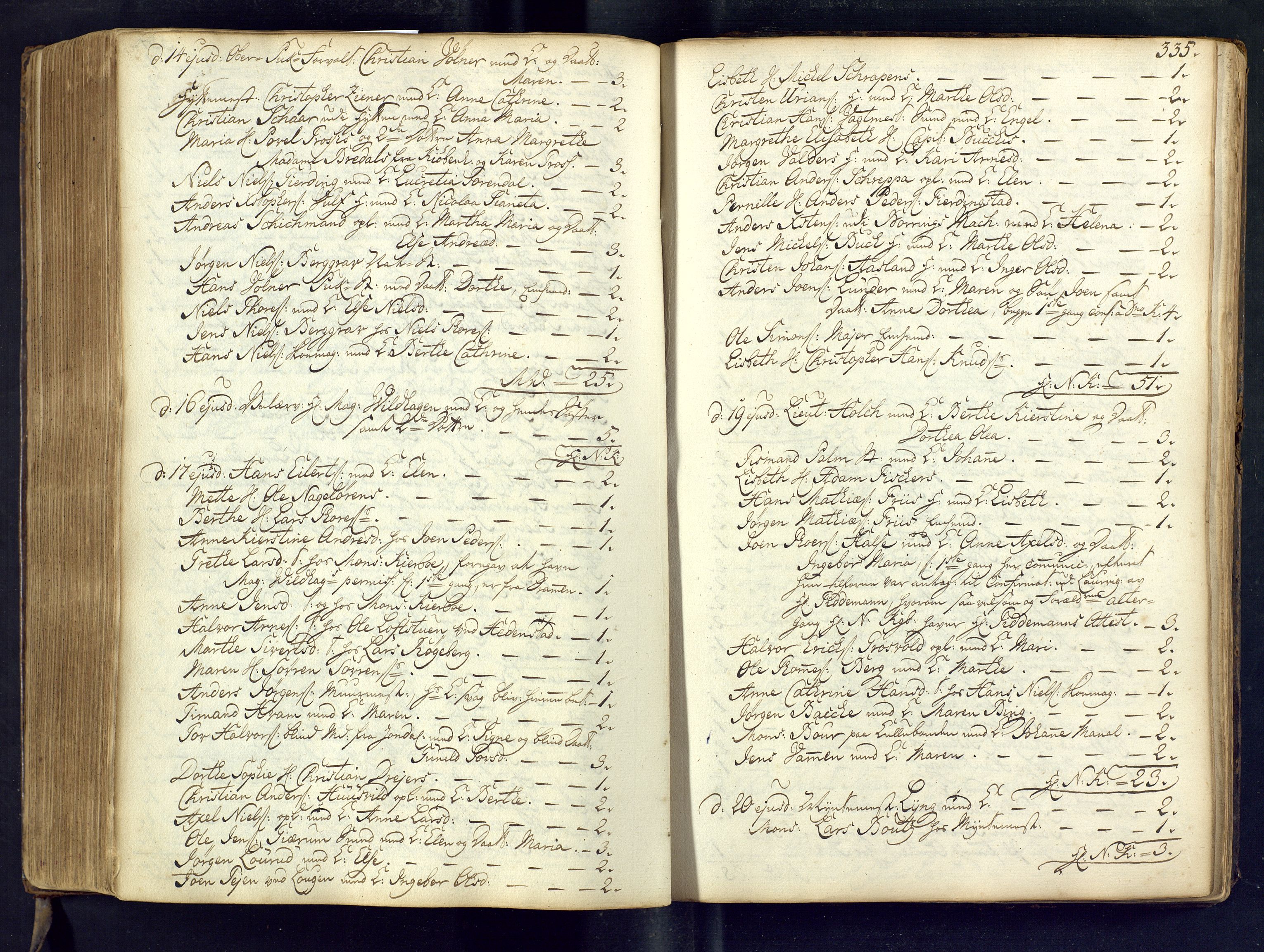 Kongsberg kirkebøker, SAKO/A-22/M/Ma/L0002: Communicants register no. 2, 1739-1745, p. 335
