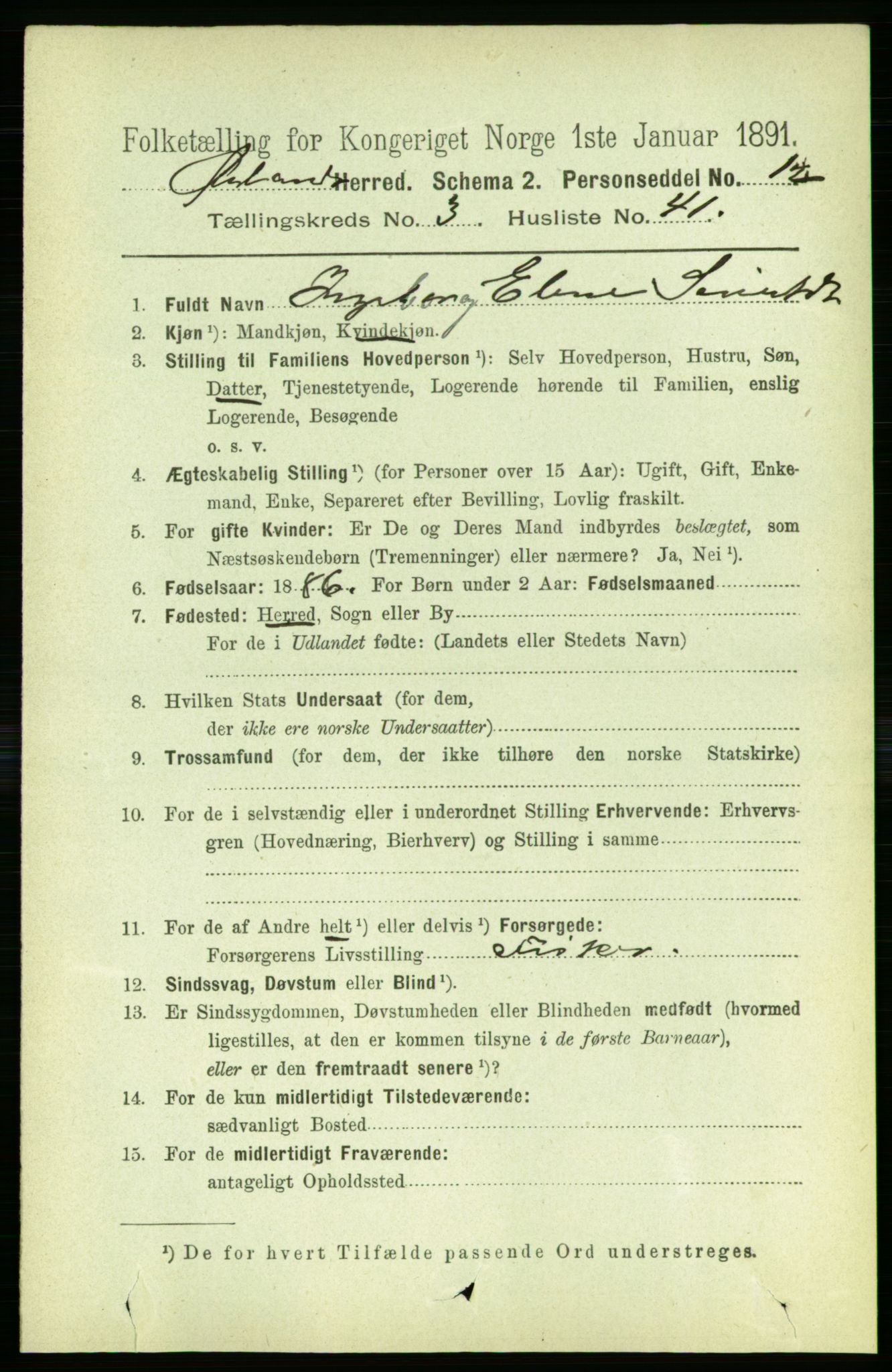 RA, 1891 census for 1621 Ørland, 1891, p. 1248