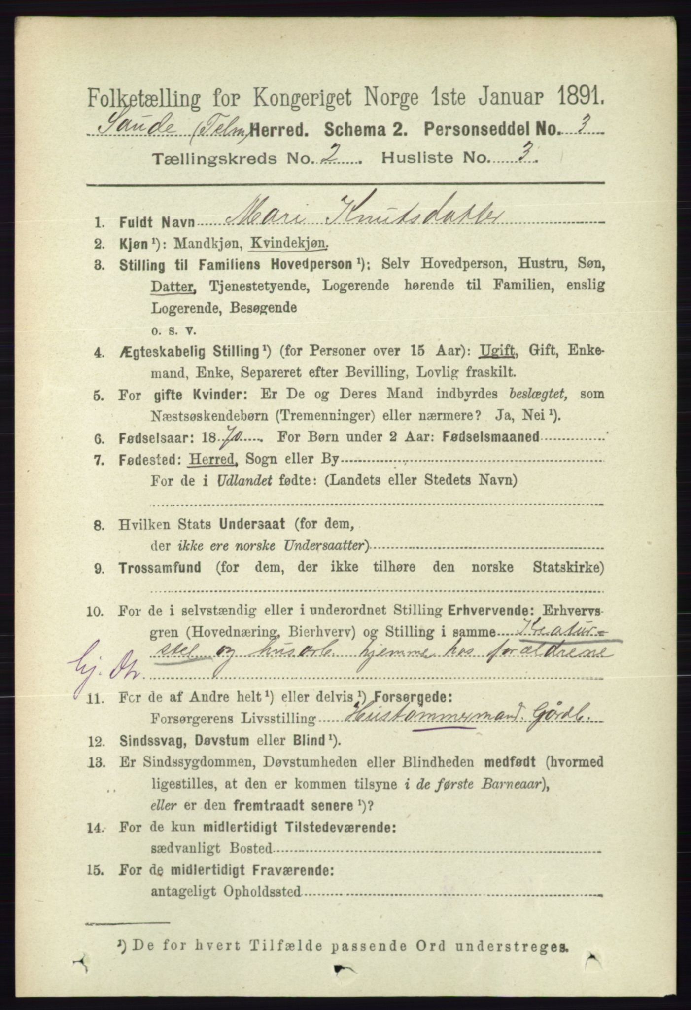 RA, 1891 census for 0822 Sauherad, 1891, p. 461