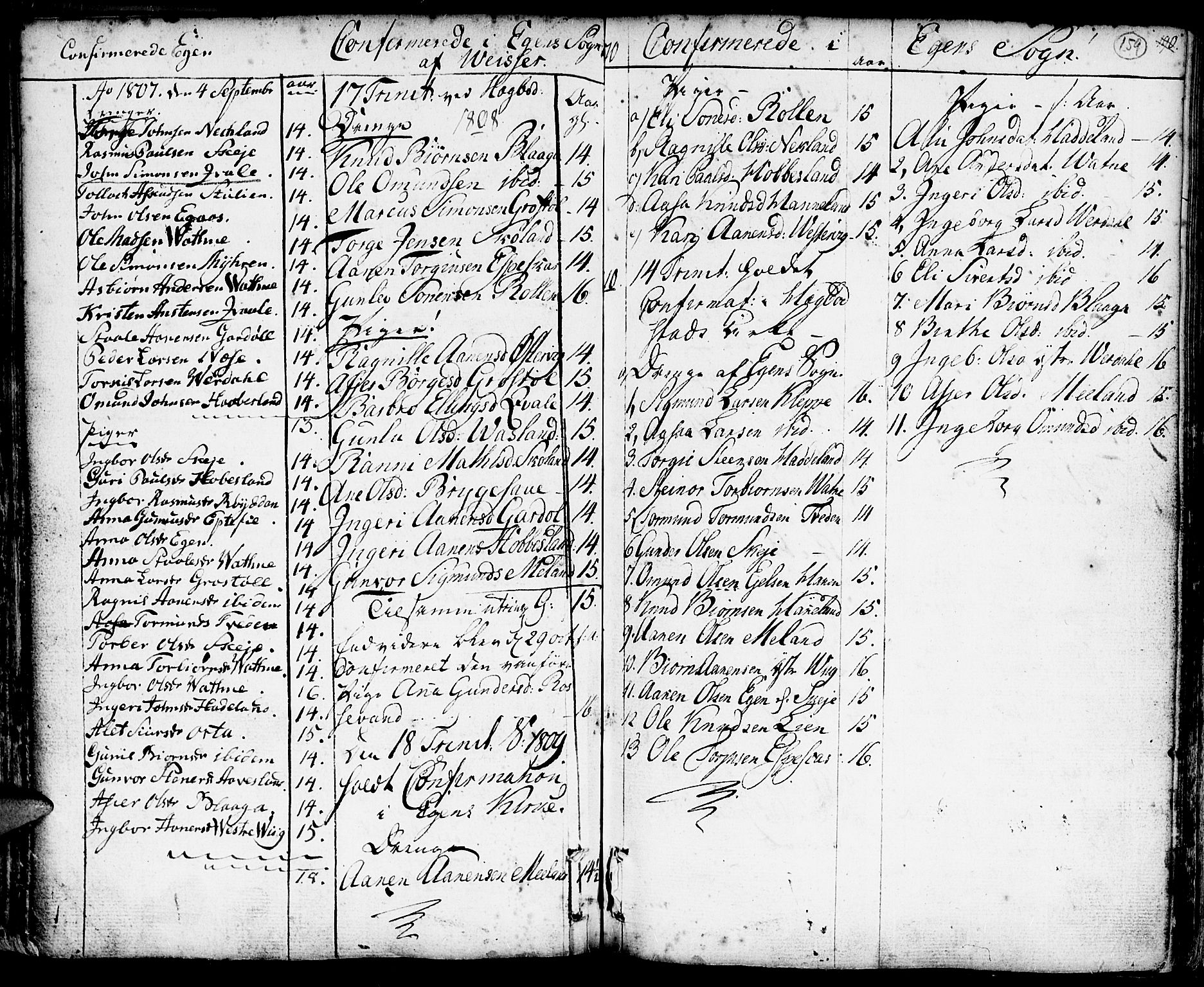 Hægebostad sokneprestkontor, AV/SAK-1111-0024/F/Fa/Faa/L0001: Parish register (official) no. A 1 /2, 1760-1823, p. 159