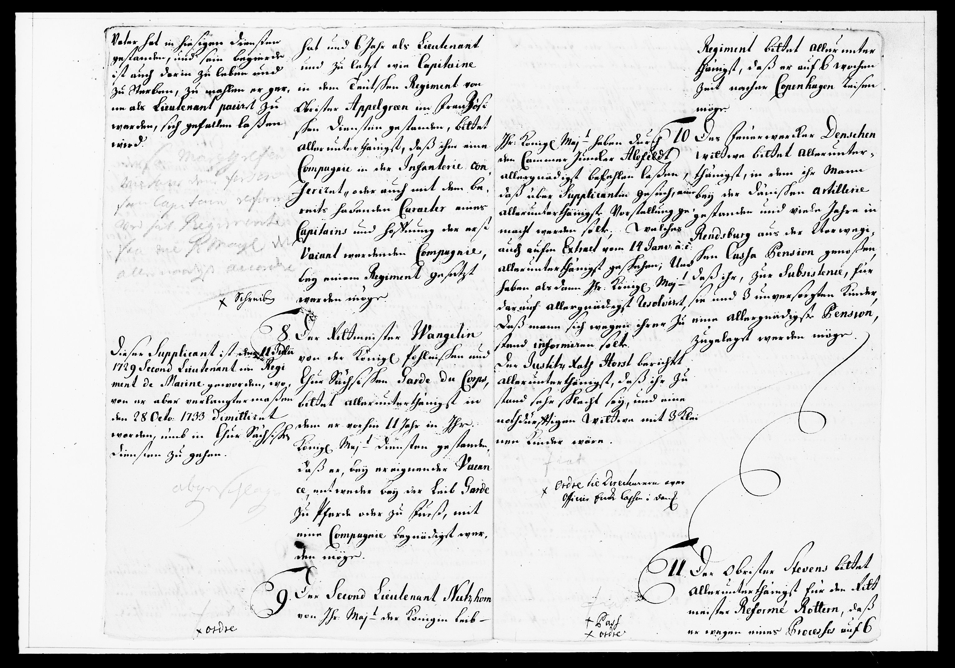 Krigskollegiet, Krigskancelliet, DRA/A-0006/-/1138-1142: Refererede sager, 1737, p. 56