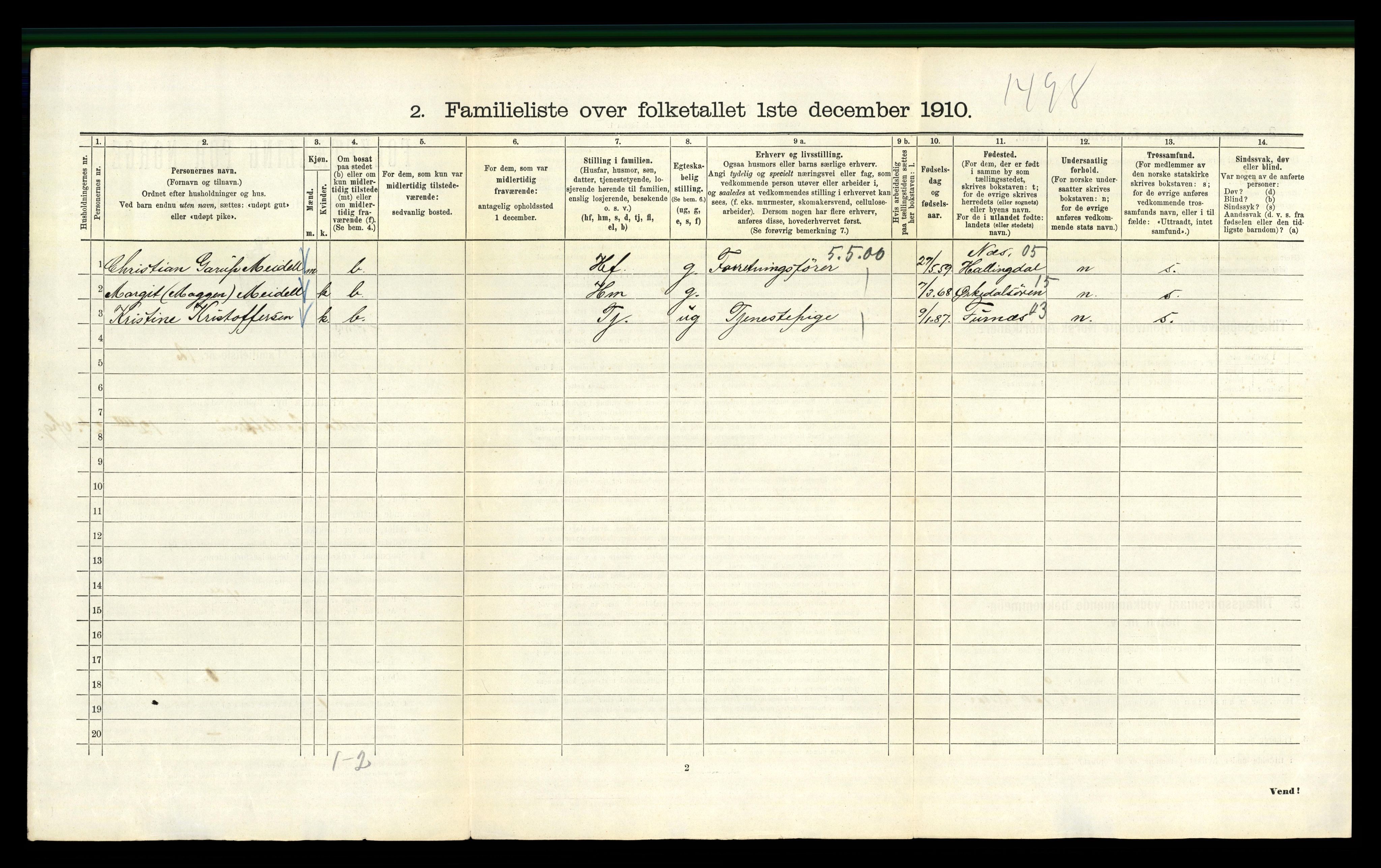 RA, 1910 census for Kristiania, 1910, p. 13032