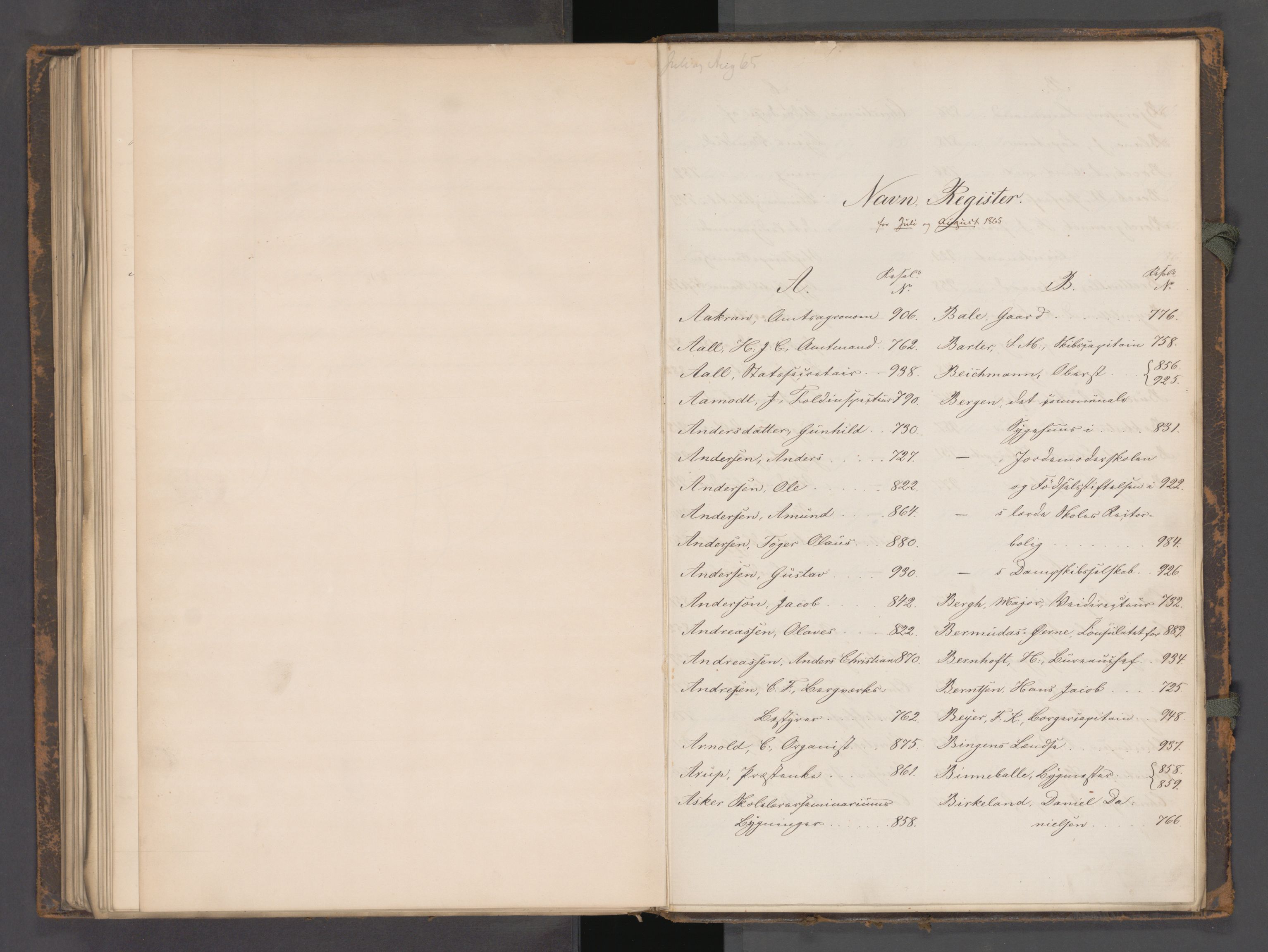Statsrådssekretariatet, AV/RA-S-1001/A/Ab/L0104: Kgl. res. nr. 724-1001b, 2. halvår, 1865