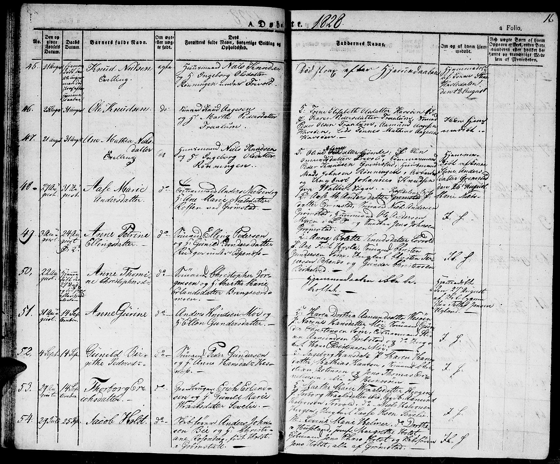 Fjære sokneprestkontor, SAK/1111-0011/F/Fa/L0002: Parish register (official) no. A 2, 1827-1839, p. 16