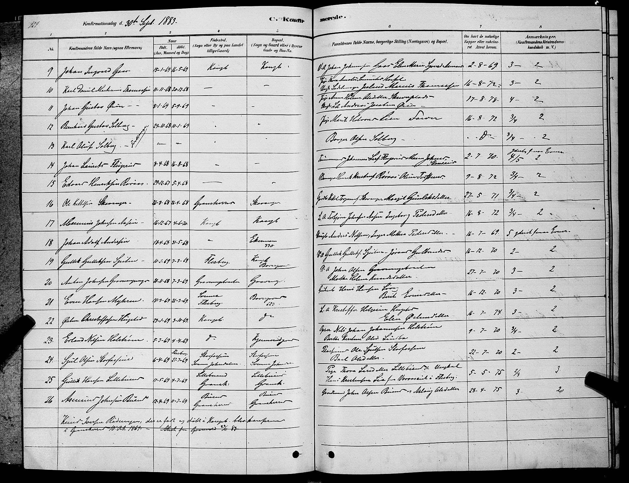 Kongsberg kirkebøker, SAKO/A-22/G/Ga/L0005: Parish register (copy) no. 5, 1878-1889, p. 124