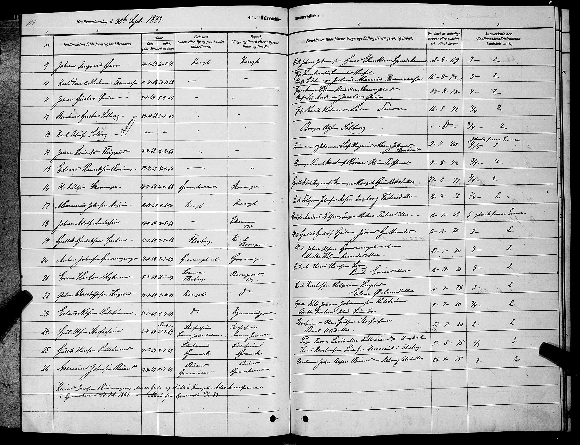 Kongsberg kirkebøker, AV/SAKO-A-22/G/Ga/L0005: Parish register (copy) no. 5, 1878-1889, p. 124