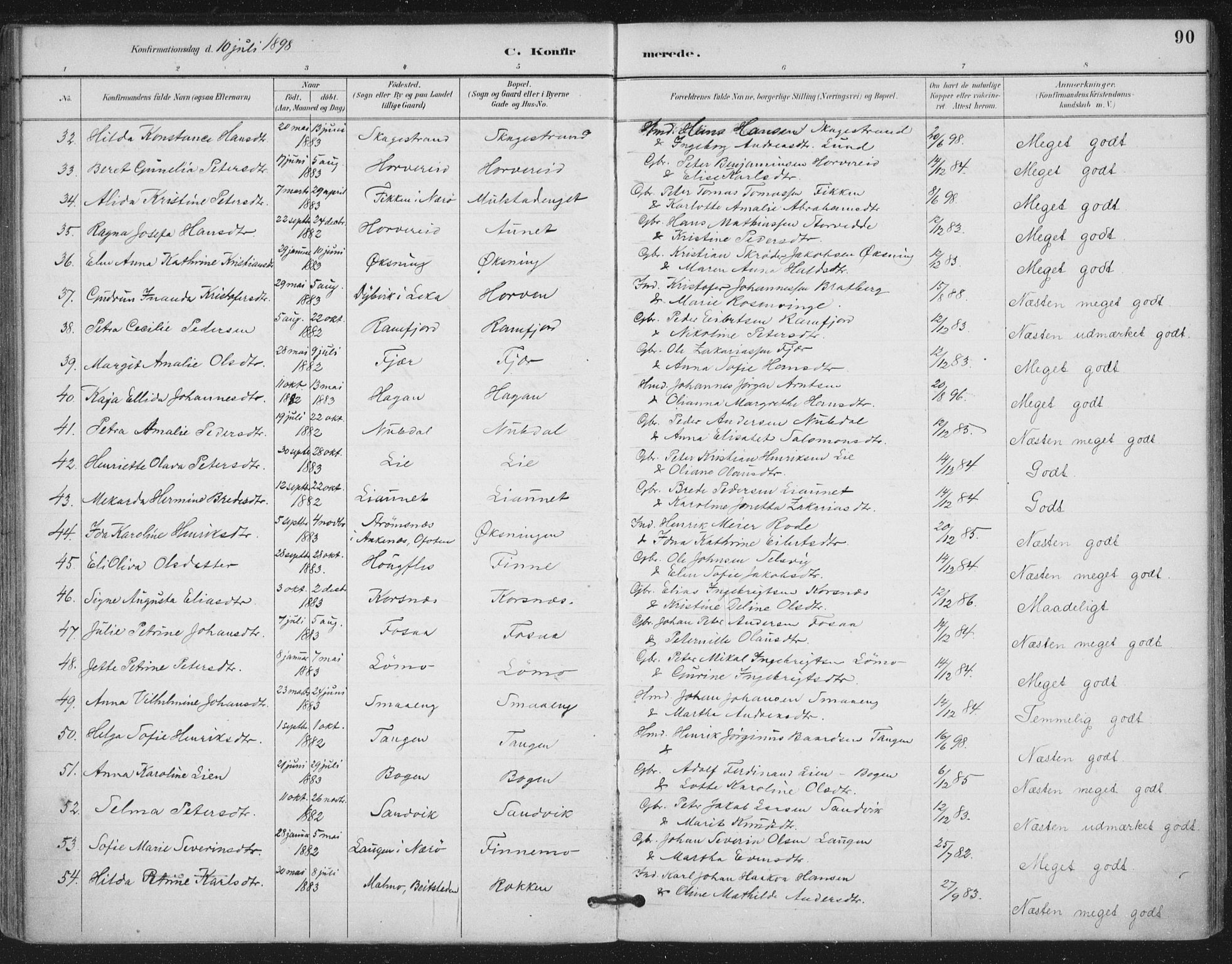 Ministerialprotokoller, klokkerbøker og fødselsregistre - Nord-Trøndelag, AV/SAT-A-1458/780/L0644: Parish register (official) no. 780A08, 1886-1903, p. 90