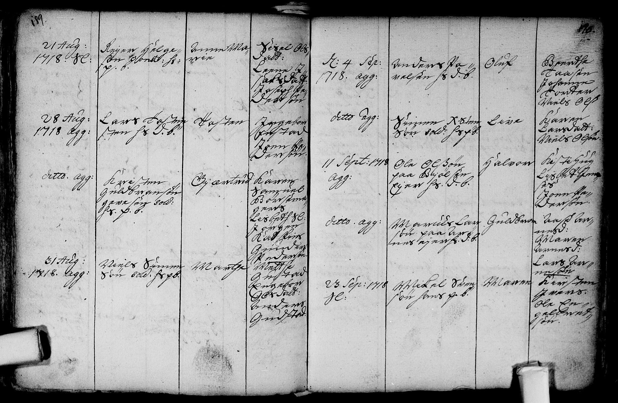 Aker prestekontor kirkebøker, AV/SAO-A-10861/F/L0002: Parish register (official) no. 2, 1714-1720, p. 189-190