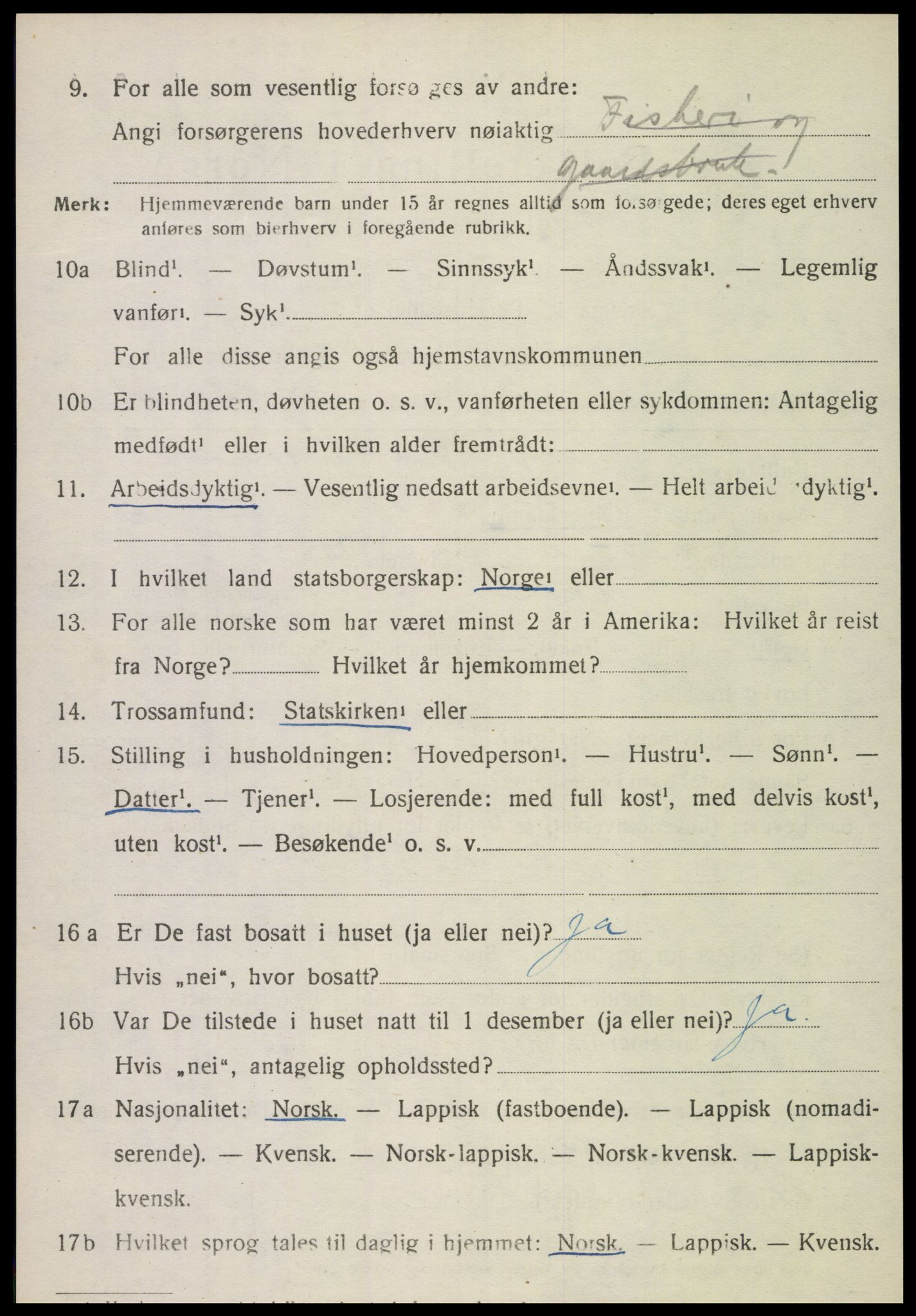 SAT, 1920 census for Vikna, 1920, p. 6670