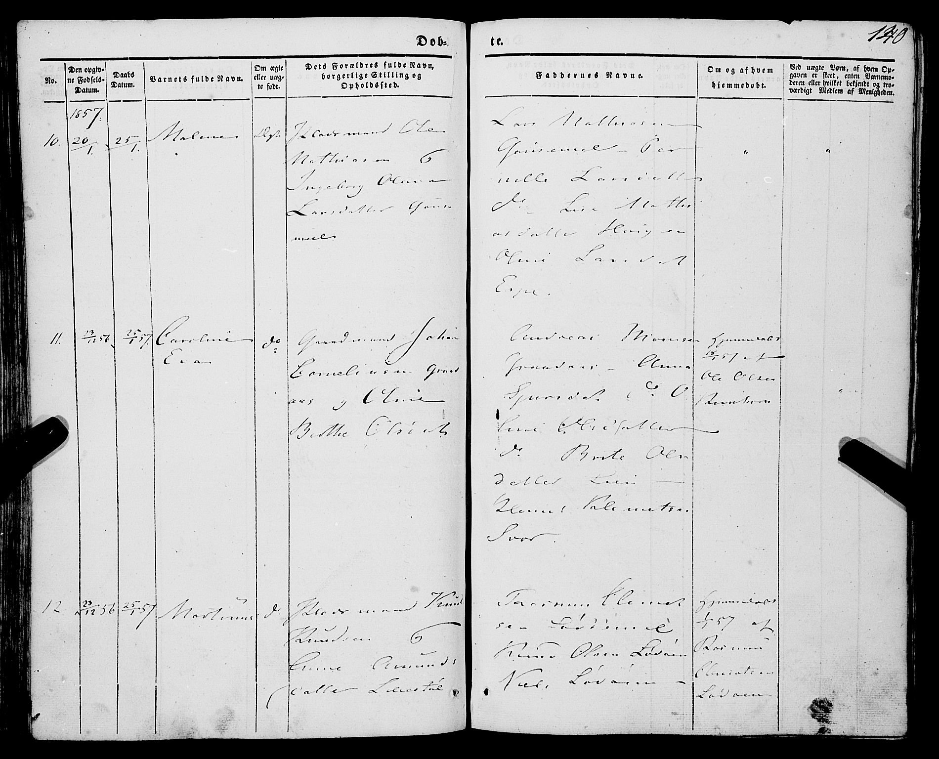 Eid sokneprestembete, AV/SAB-A-82301/H/Haa/Haaa/L0007: Parish register (official) no. A 7, 1844-1858, p. 140