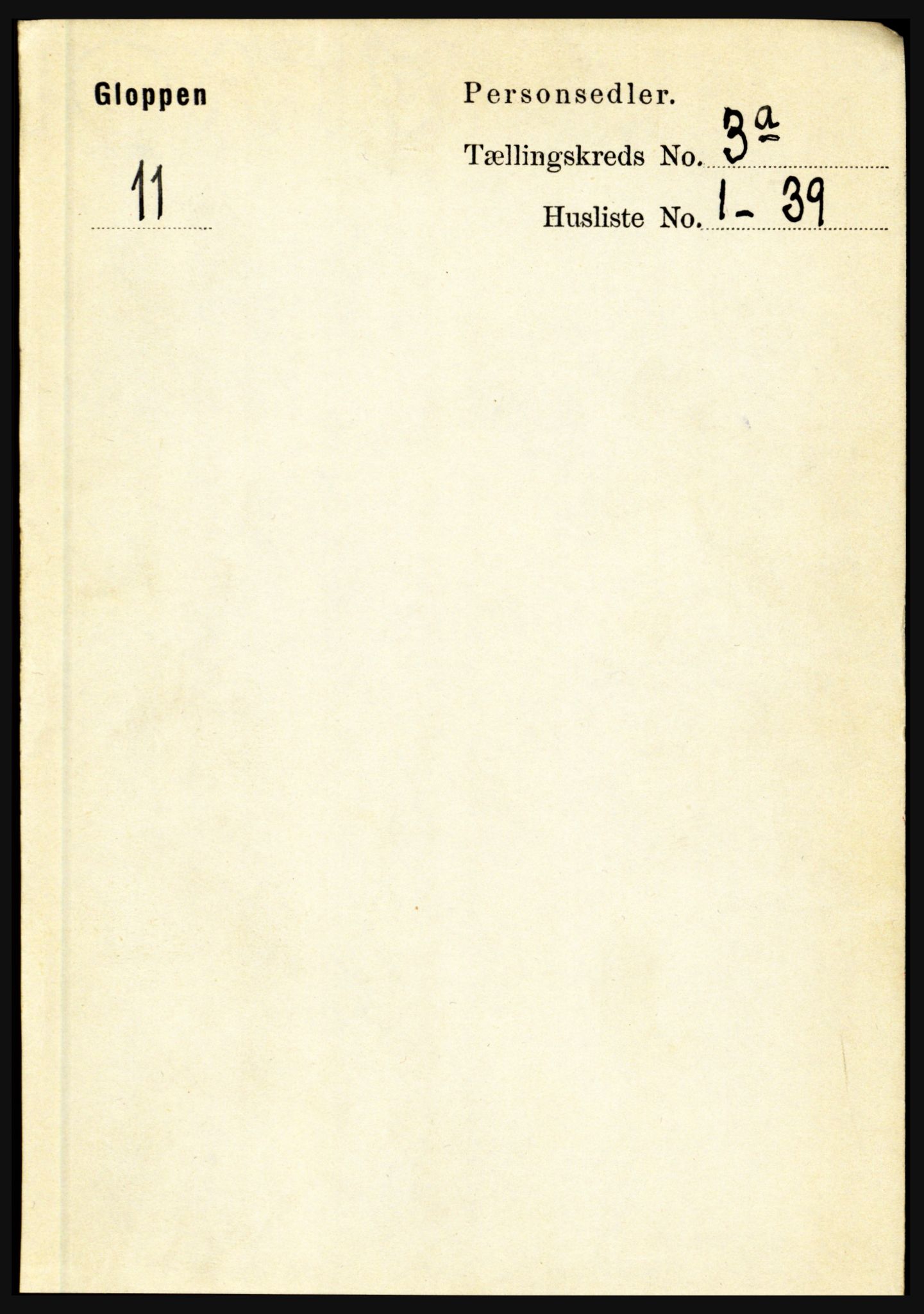 RA, 1891 census for 1445 Gloppen, 1891, p. 1178