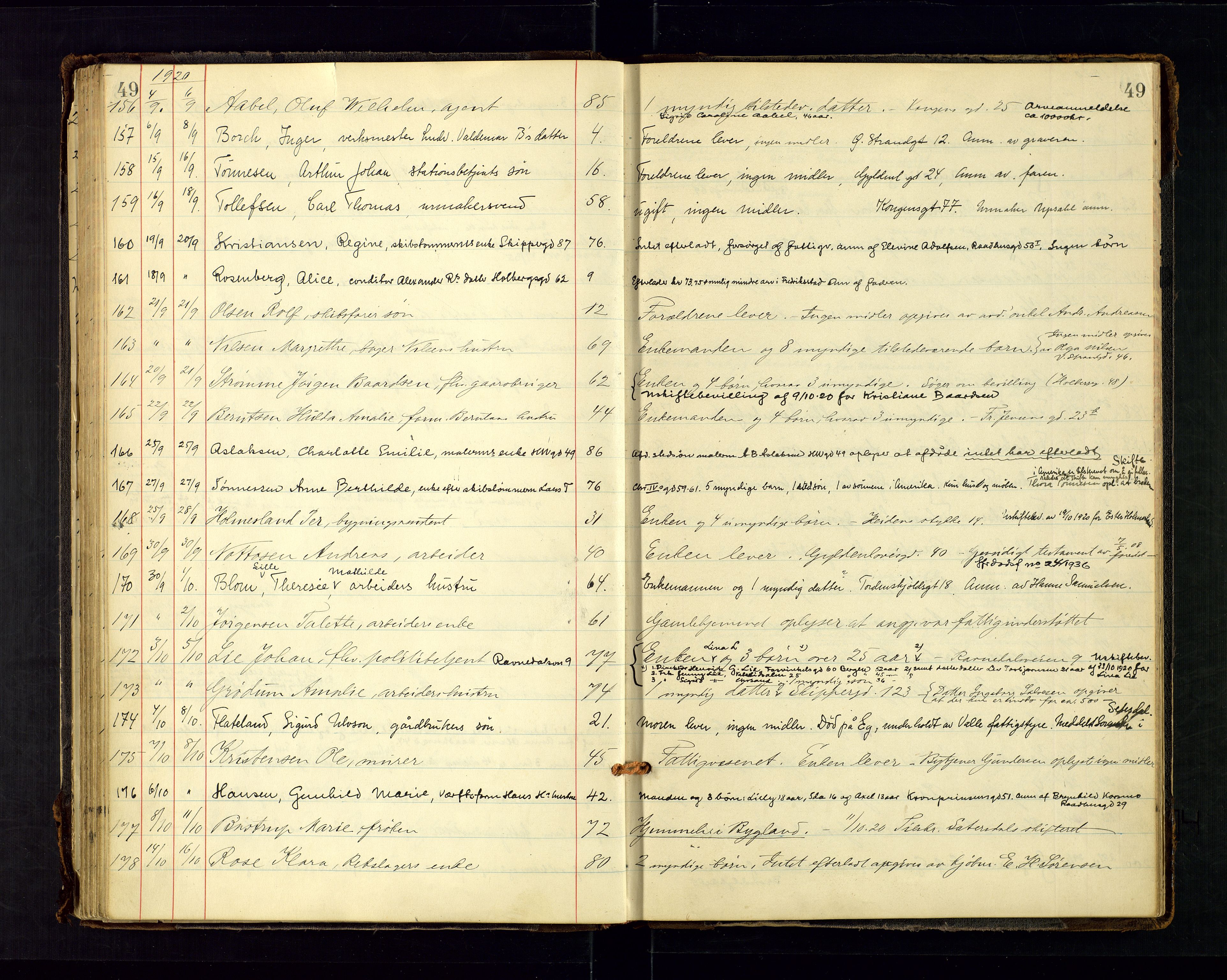 Kristiansand byrett - 2, AV/SAK-1223-0002/J/Ja/L0155/0001: Dødsfallsprotokoller / Dødsfallsprotokoll, 1916-1925, p. 49