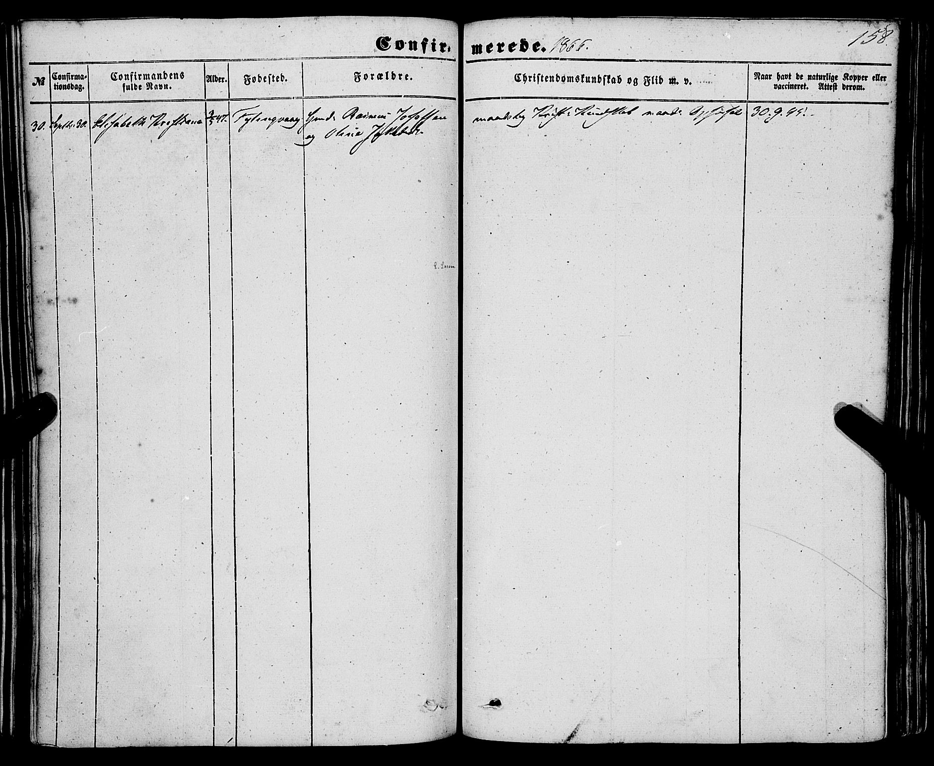 Davik sokneprestembete, AV/SAB-A-79701/H/Haa/Haaa/L0005: Parish register (official) no. A 5, 1850-1866, p. 158