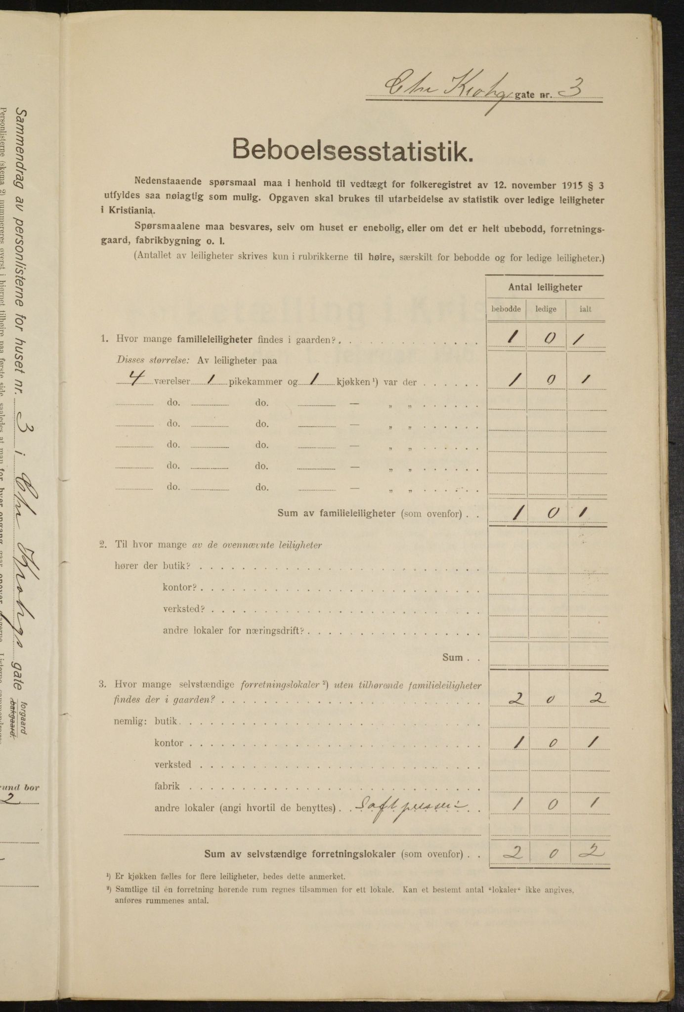 OBA, Municipal Census 1916 for Kristiania, 1916, p. 11835