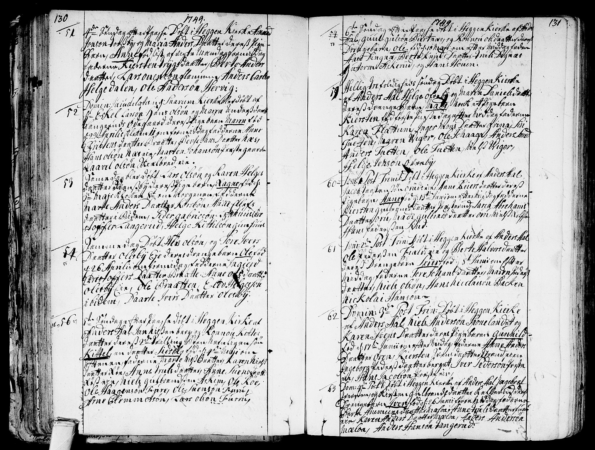 Modum kirkebøker, AV/SAKO-A-234/F/Fa/L0002: Parish register (official) no. 2, 1741-1782, p. 130-131